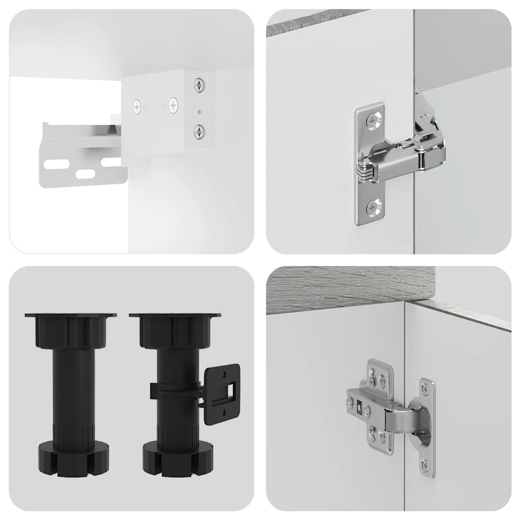 Set de dulapuri de bucătărie 11 piese „Porto” lemn Sonoma gri GartenMobel Dekor