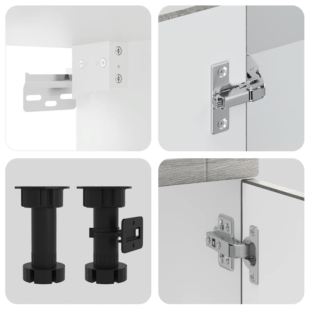 Set de dulapuri de bucătărie 11 piese „Porto” lemn Sonoma gri GartenMobel Dekor