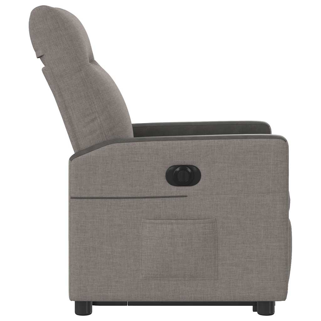 Fotoliu electric rabatabil cu ridicare, gri taupe, textil GartenMobel Dekor