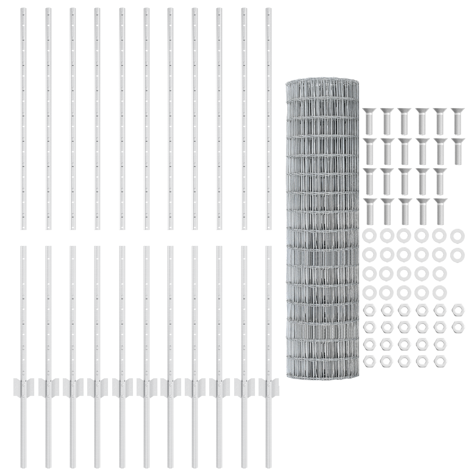 Gard Euro cu 22 Stâlpi Argintie 1,2x25 m Oțel GartenMobel Dekor