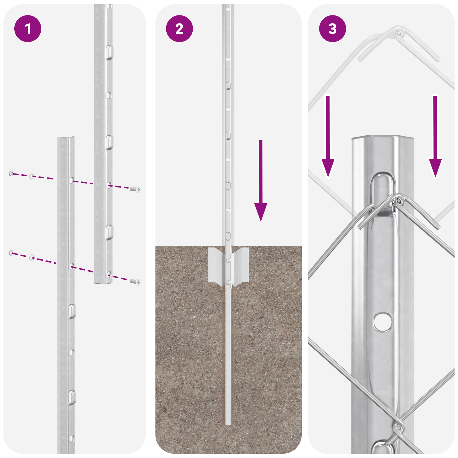 Gard din Oțel cu 20 Stâlpi Argintii 1.2x10 m GartenMobel Dekor