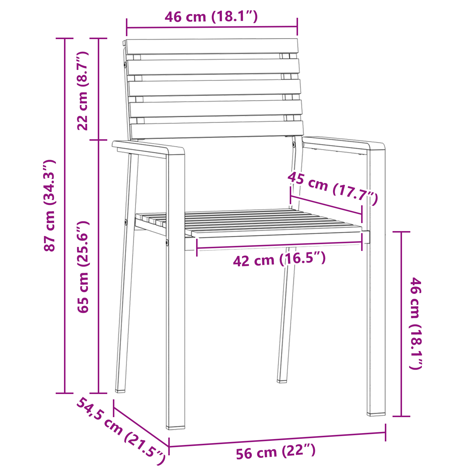 Set de scaune stivuibile  6 pcs 54.5x56x89 cm Lemn Solid de Acacia, Set de scaune stivuibile  2 pcs Lemn Solid de Acacia și Oțel, Set de scaune stivuibile  4 pcs Lemn Solid de Acacia și Oțel GartenMobel Dekor