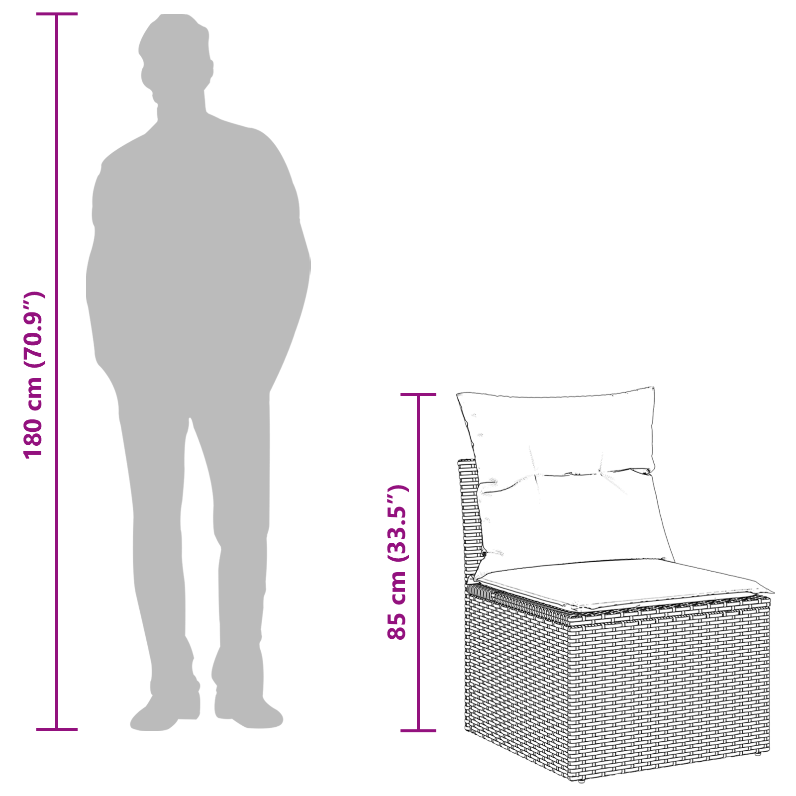 Set de sofa de grădină cu perne gri deschis din ratan polimer, Sofa de grădină pentru 2 persoane cu perne gri din ratan polimer GartenMobel Dekor