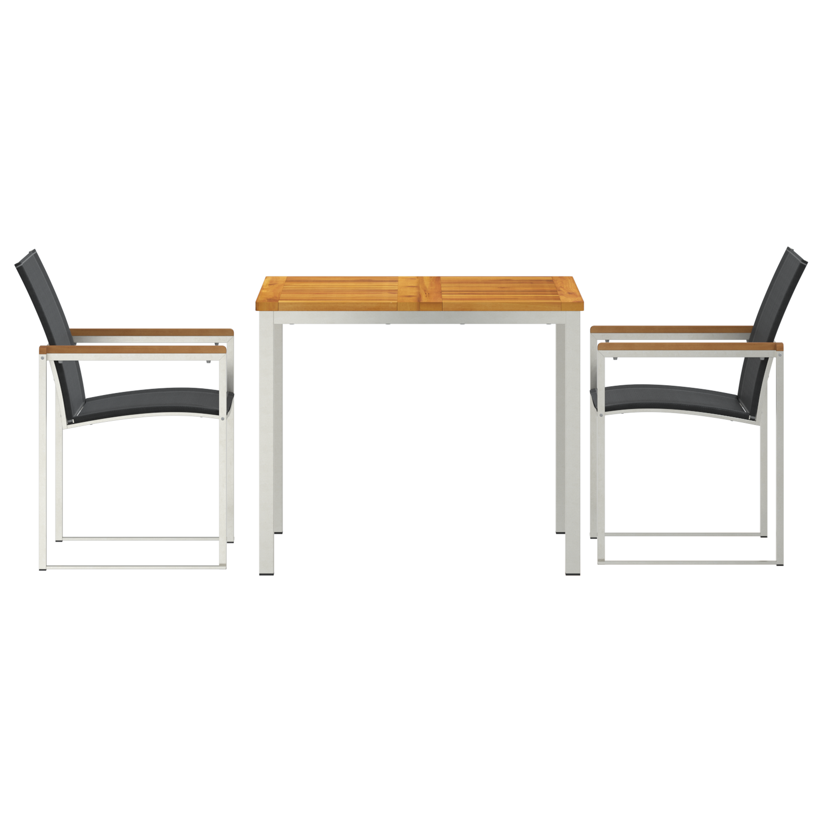 Set mese grădină  3 piese din lemn de acacia, Masă dining exterior  90x90x74.5 cm din lemn de acacia GartenMobel Dekor