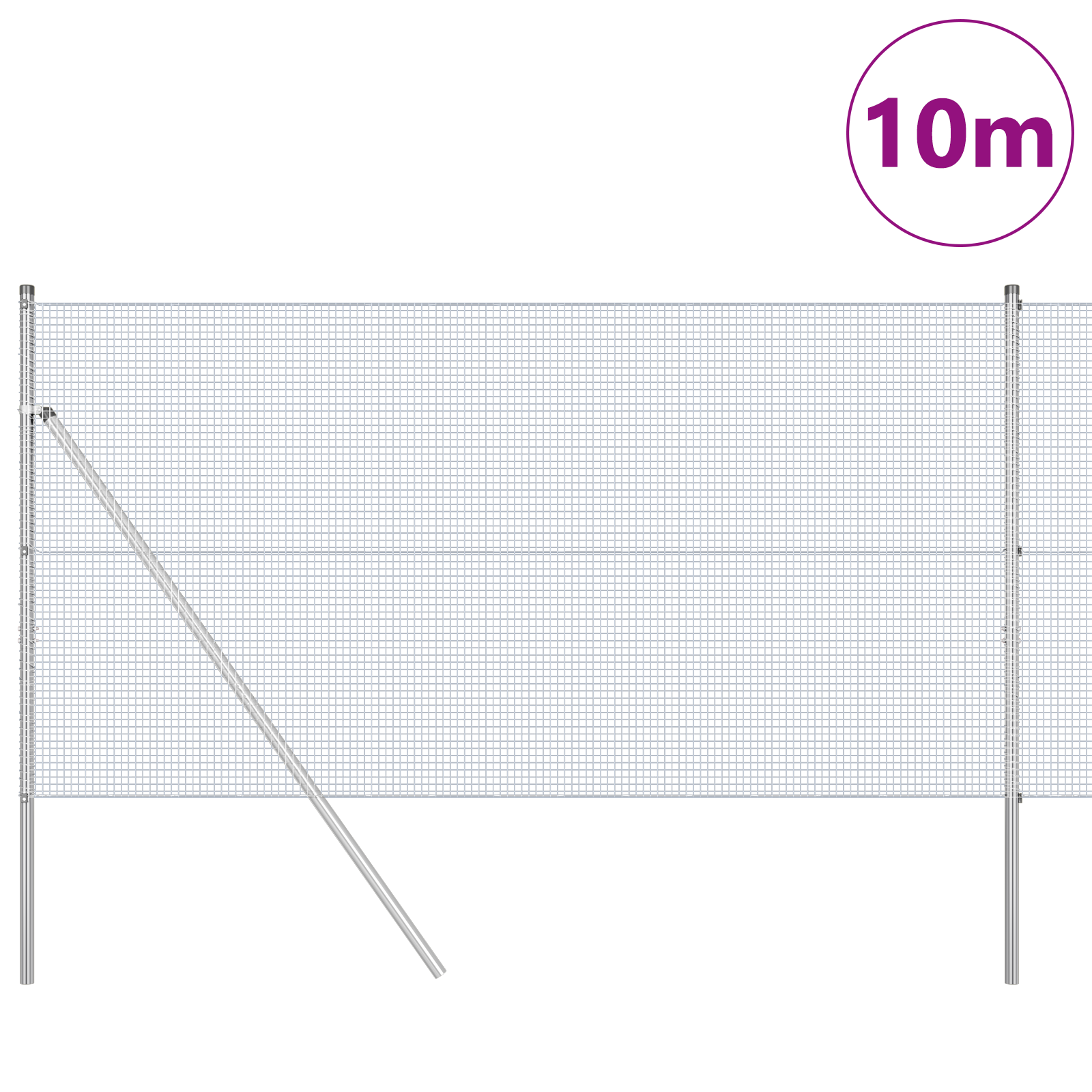 Fereastră din Sârmă Sudată cu 7 Stâlpi 1.2x10 m Oțel Galvanizat GartenMobel Dekor