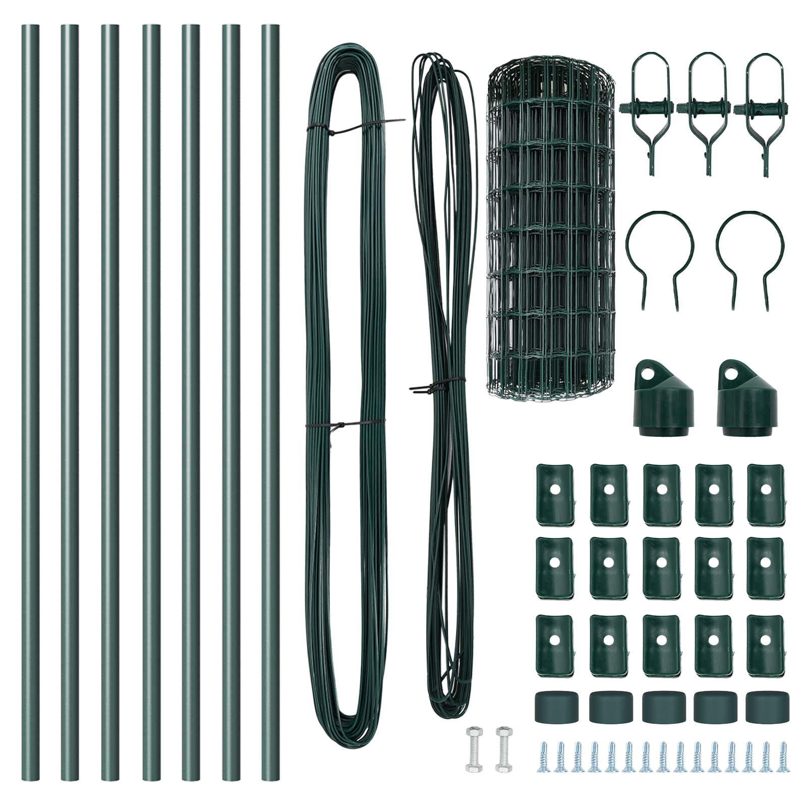 Gard Euro cu 7 Stâlpi 0,4x10 m Oțel Zincat Verde GartenMobel Dekor