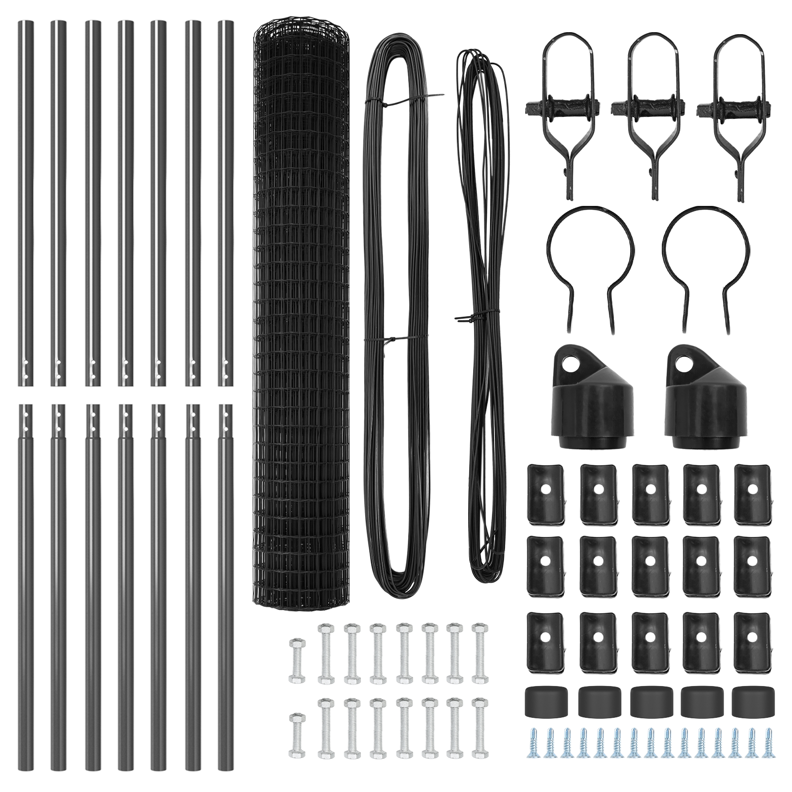 Gard Euro cu 7 stâlpi 1.6x10 m din oțel galvanizat gri GartenMobel Dekor