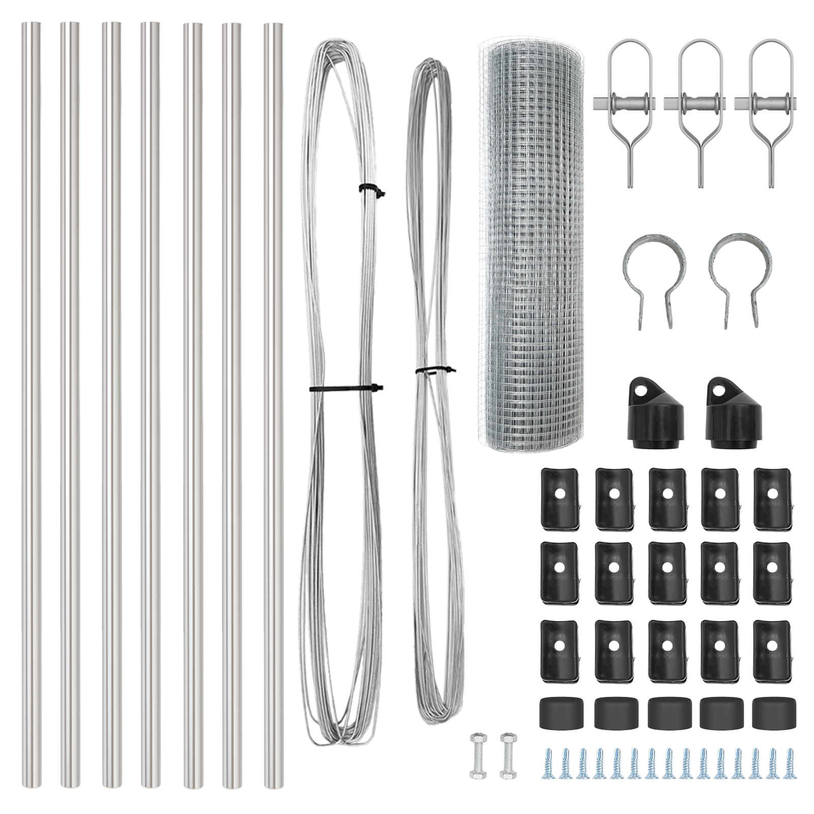 Gard din Plasă Sudată cu 7 Stâlpi 0.8x10 m Oțel Galvanizat GartenMobel Dekor