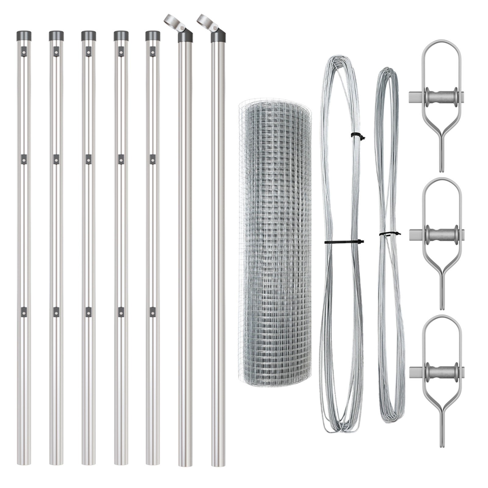 Gard din Plasă Sudată cu 7 Stâlpi 0.8x10 m Oțel Galvanizat GartenMobel Dekor