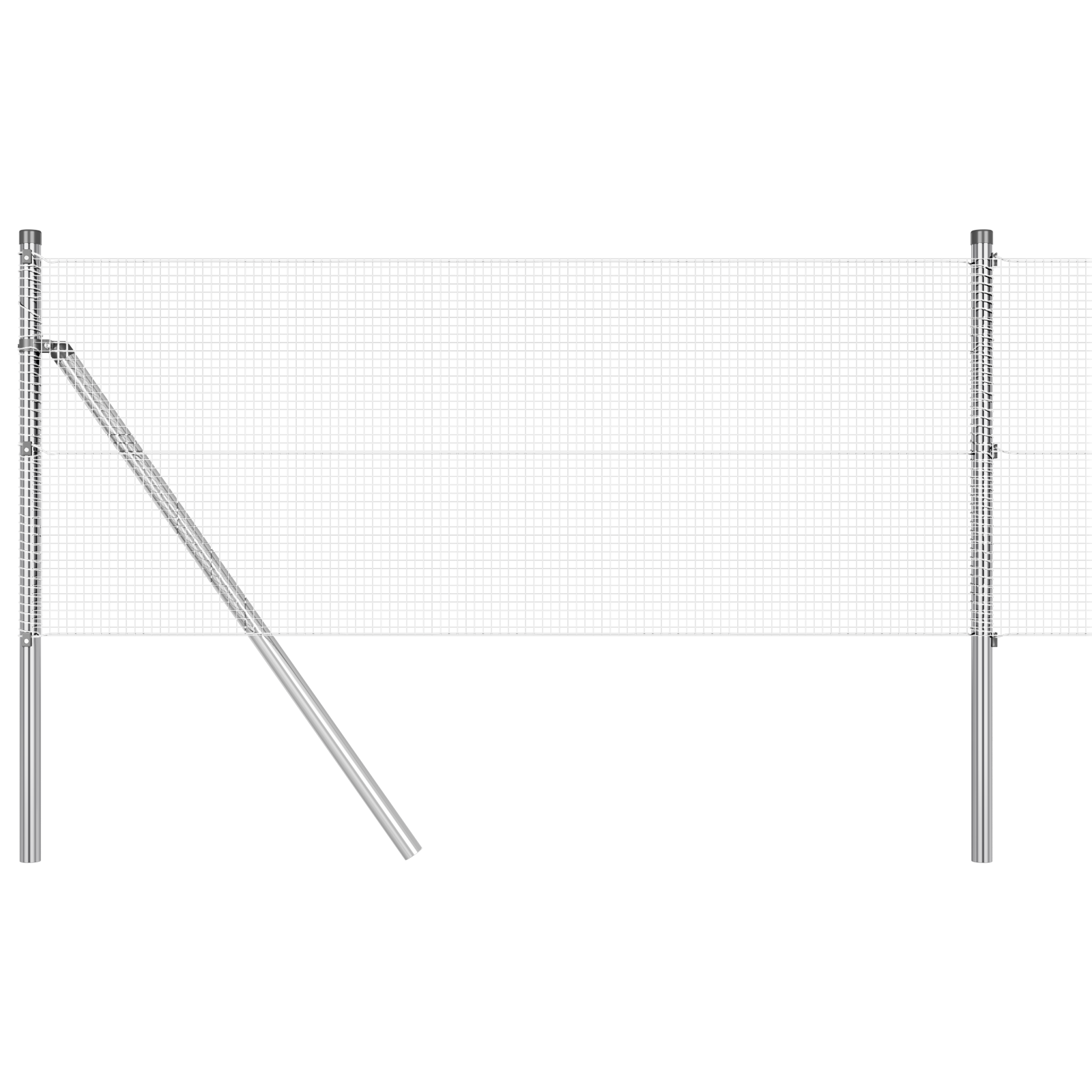 Gard din Plasă Sudată cu 7 Stâlpi 0.8x10 m Oțel Galvanizat GartenMobel Dekor