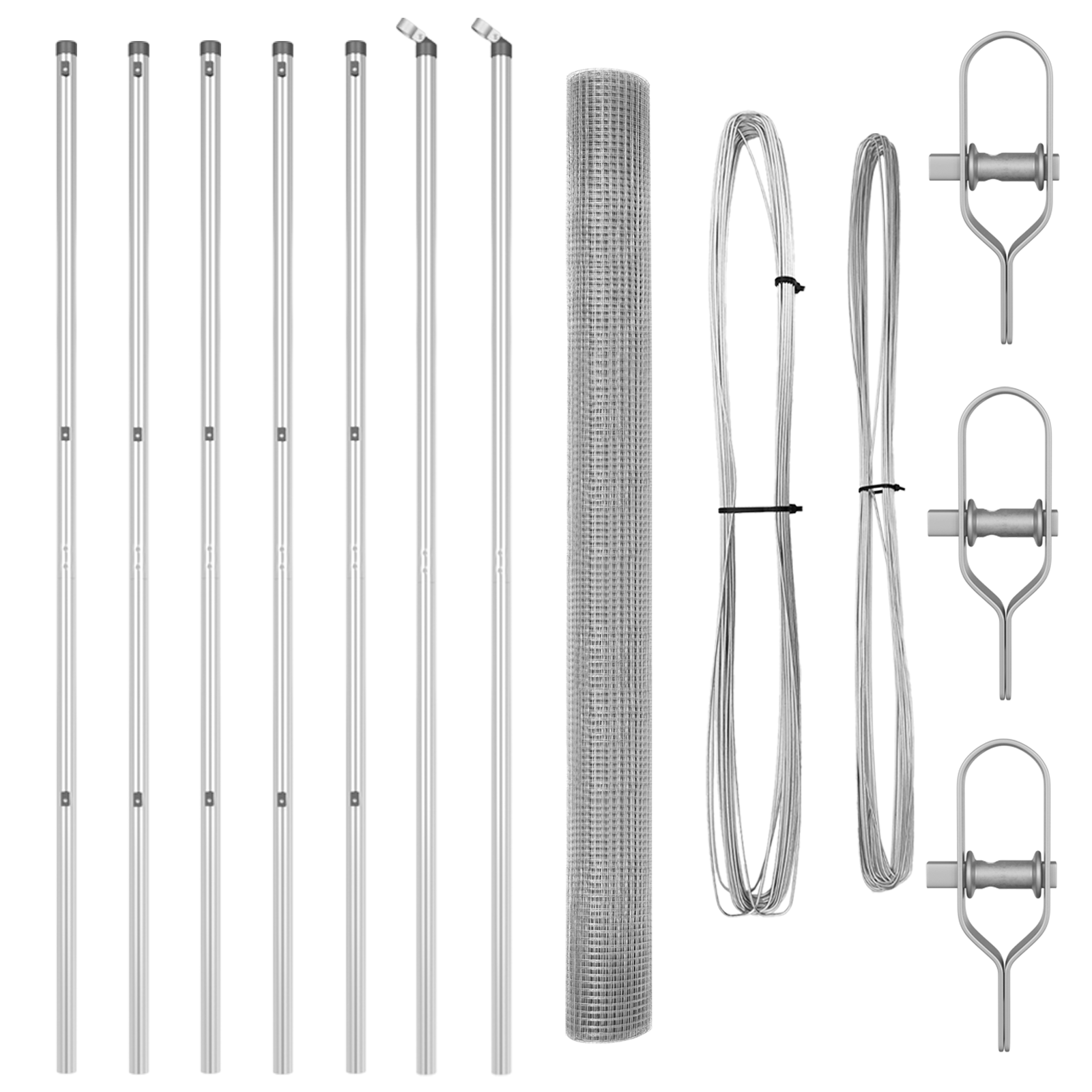 Gard din plasă sudată cu 7 stâlpi 1.6x10 m Oțel galvanizat GartenMobel Dekor