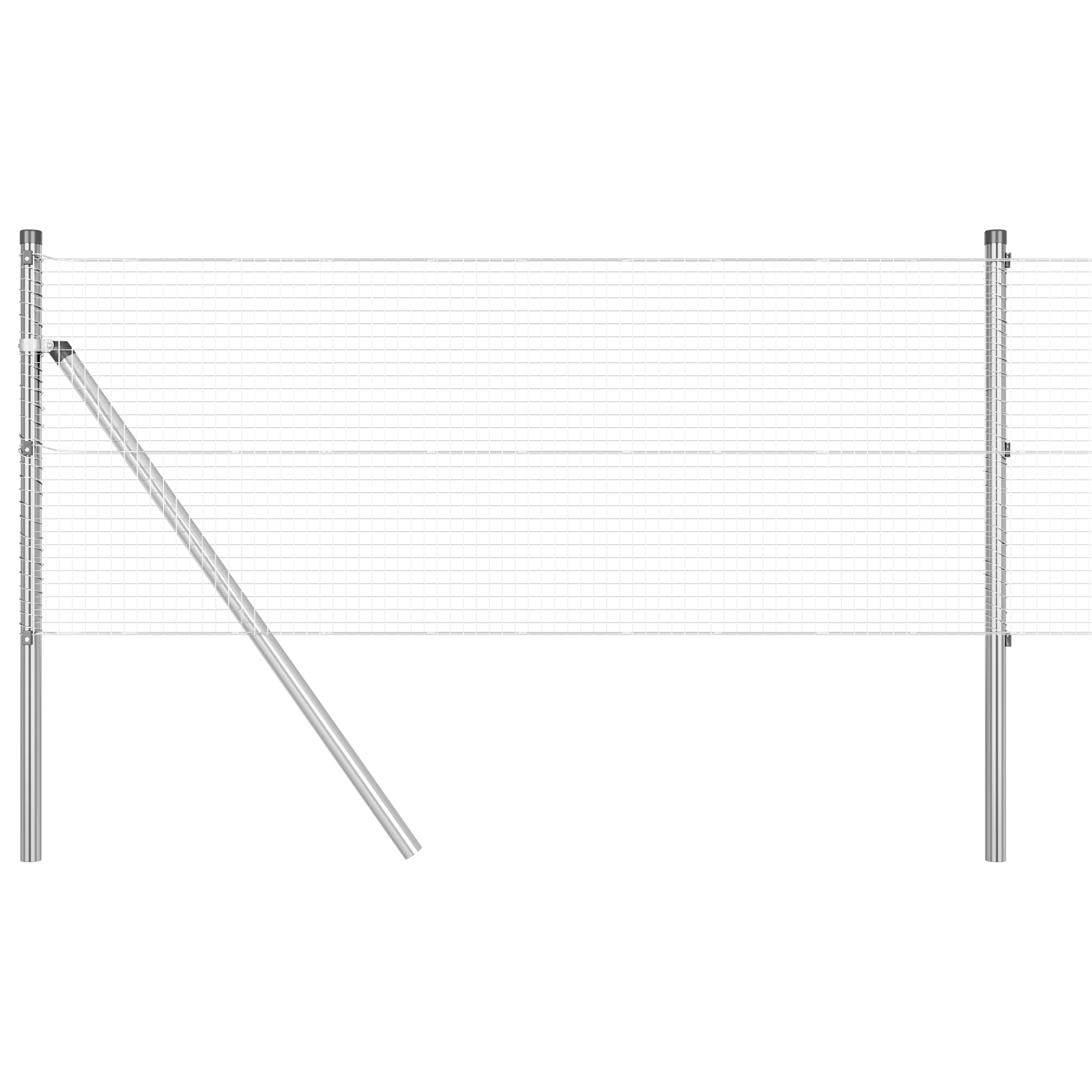 Gard din sârmă sudată cu 13 stâlpi 0.4x25 m Oțel galvanizat GartenMobel Dekor
