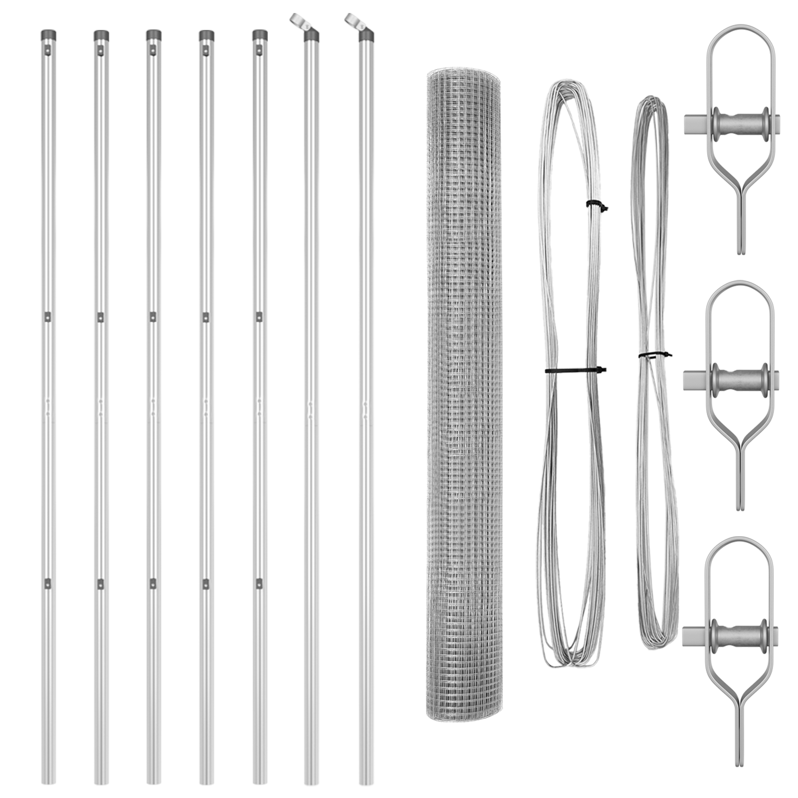 Gard din sârmă sudată cu 7 Stâlpi 1.4x10 m Oțel Galvanizat GartenMobel Dekor