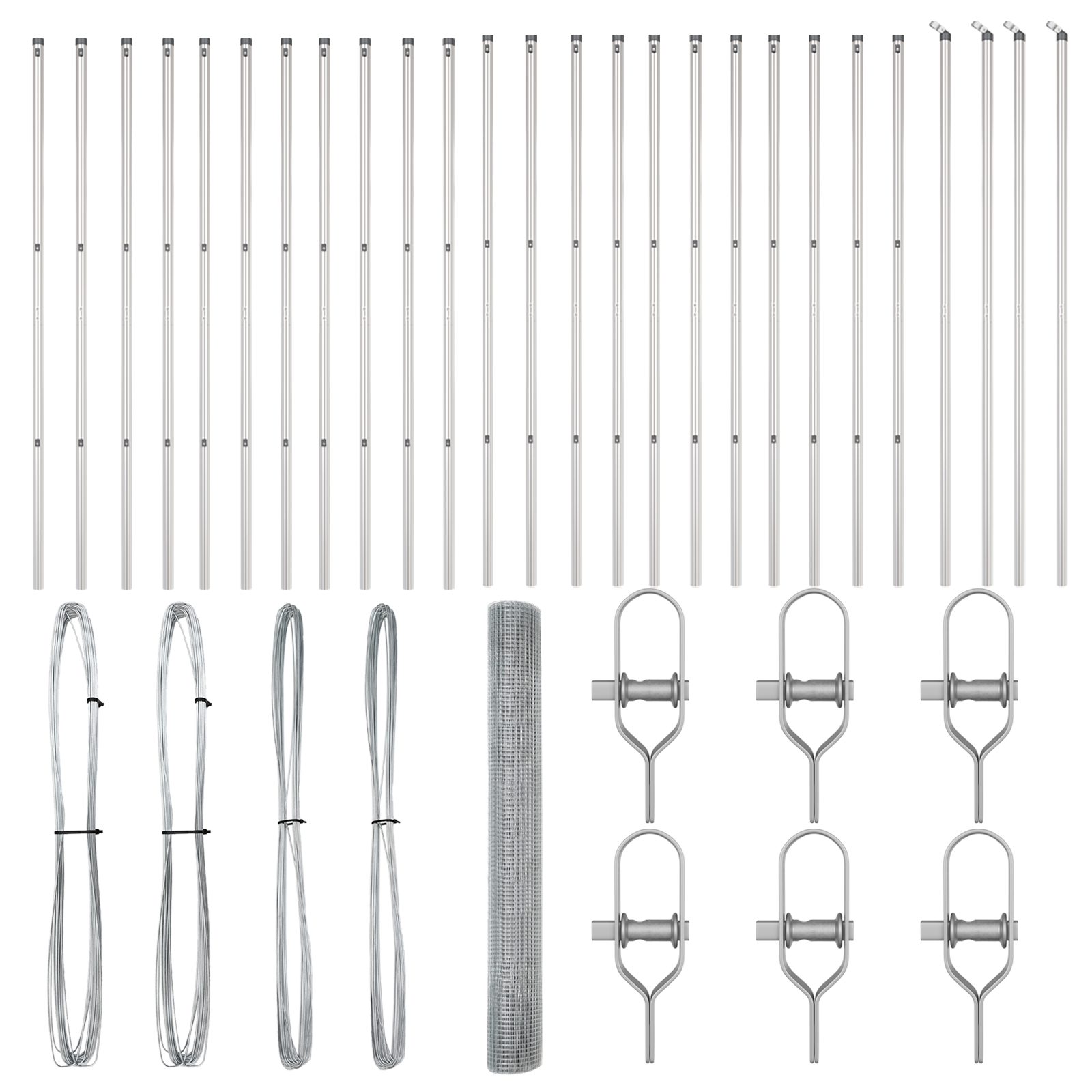 Gard cu plasă sudată cu 13 stâlpi 1.4x50 m oțel galvanizat GartenMobel Dekor