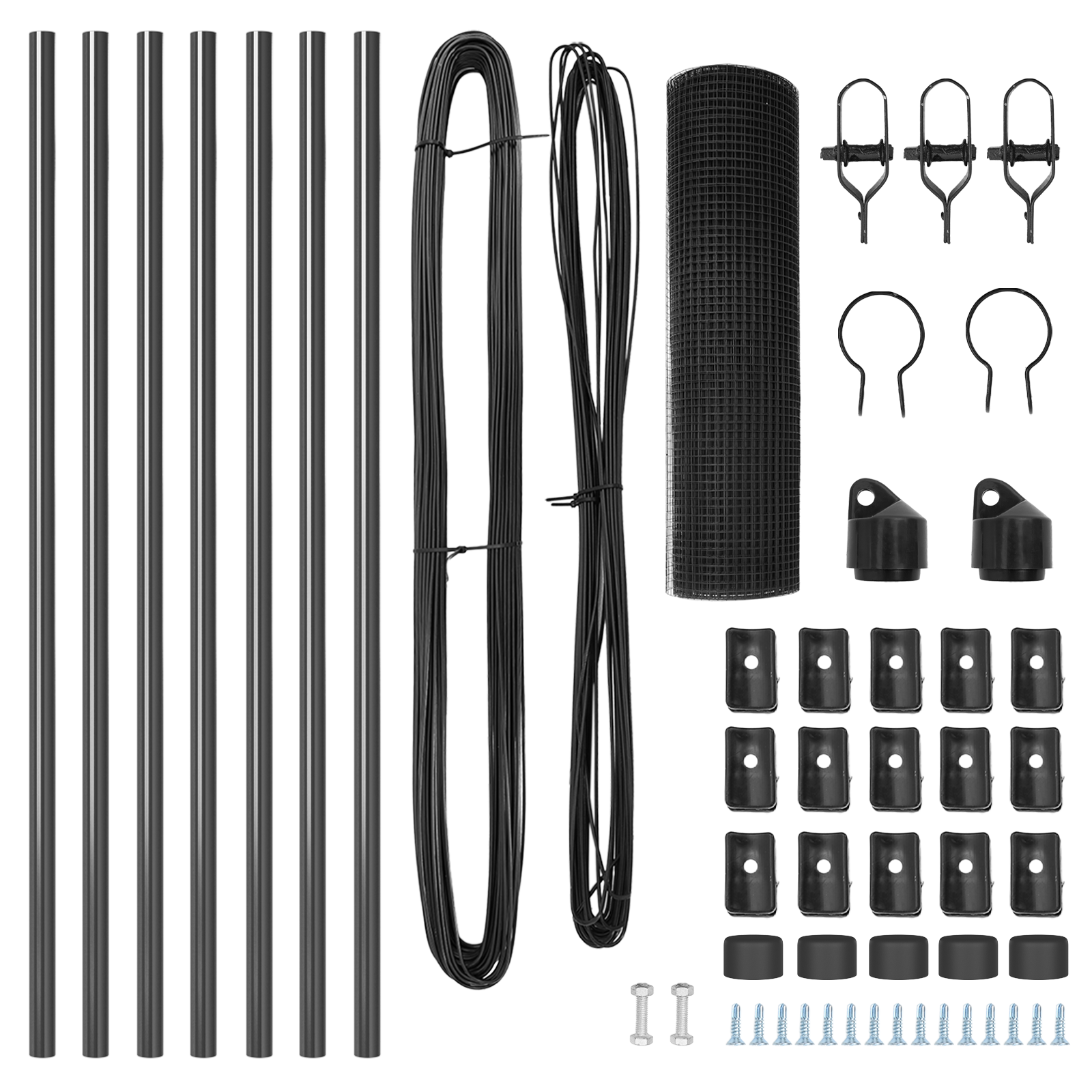 Gard cu plasă sudată cu 7 stâlpi Gri 0.4 x 10 m Oțel GartenMobel Dekor