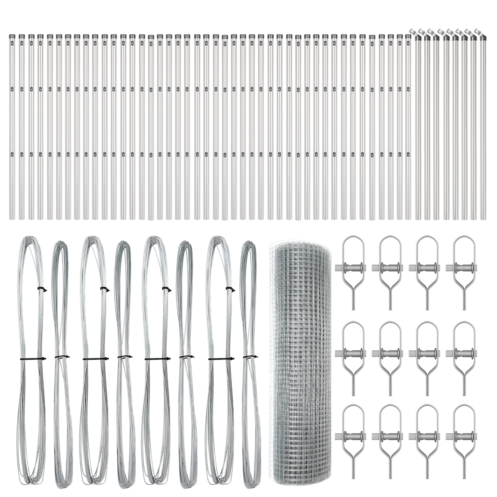 gard de sârmă sudată cu 5 stâlpi 0.8x100 m oțel galvanizat GartenMobel Dekor