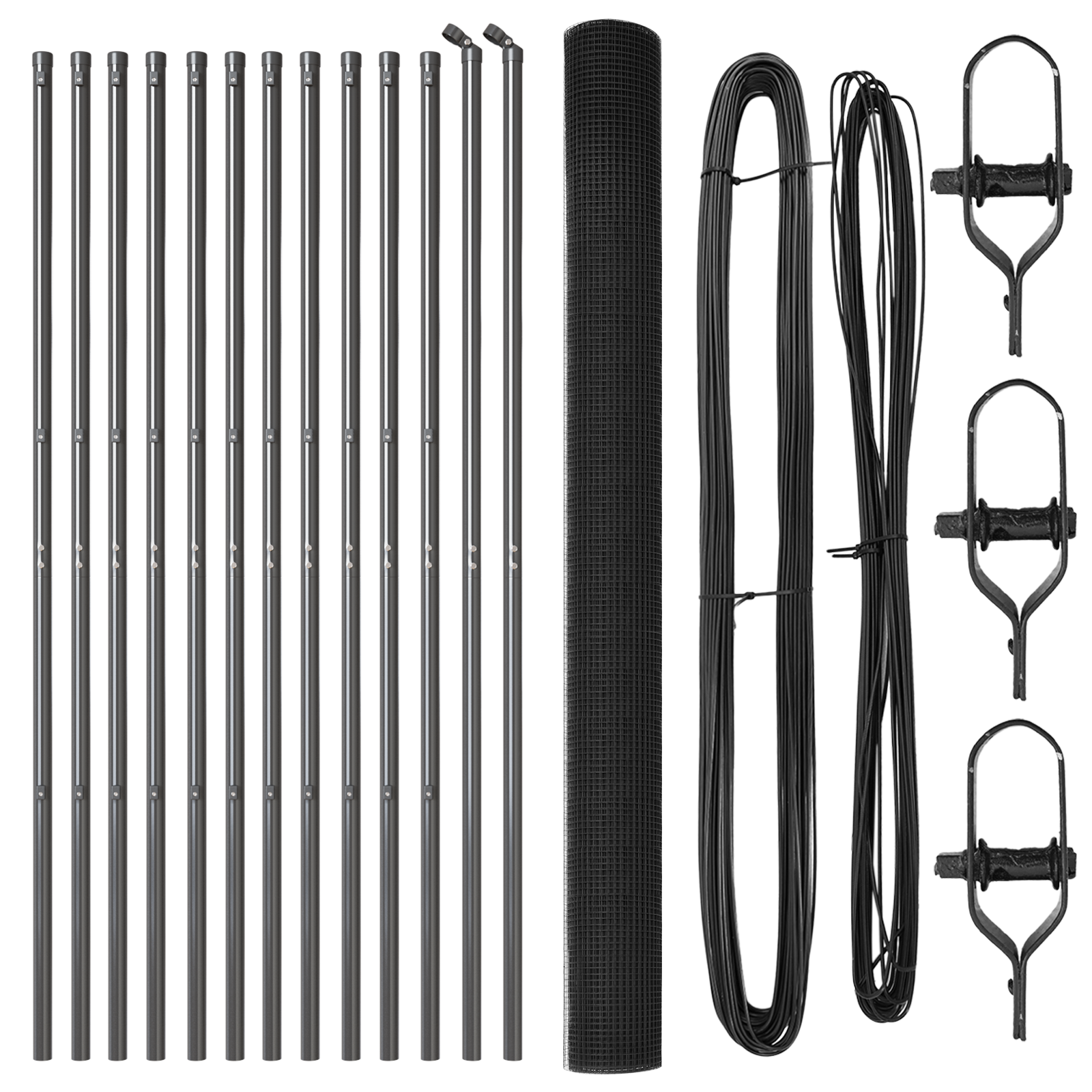 Gard plasă sudată cu 13 stâlpi gri 1.5x25 m oțel GartenMobel Dekor