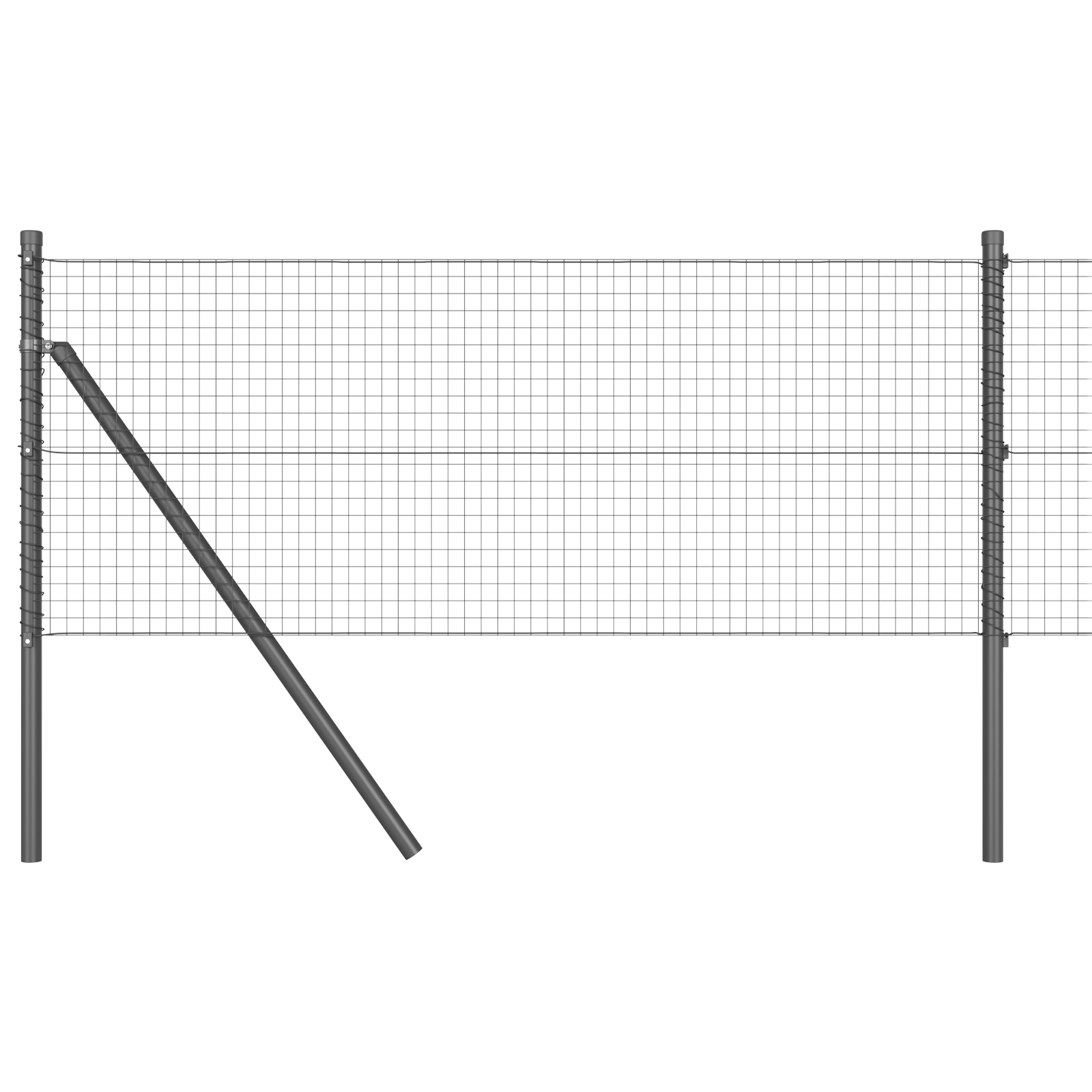 Îngrădire din Sârmă Sudată cu 13 Stâlpi Gri 0.4x50 m Oțel GartenMobel Dekor