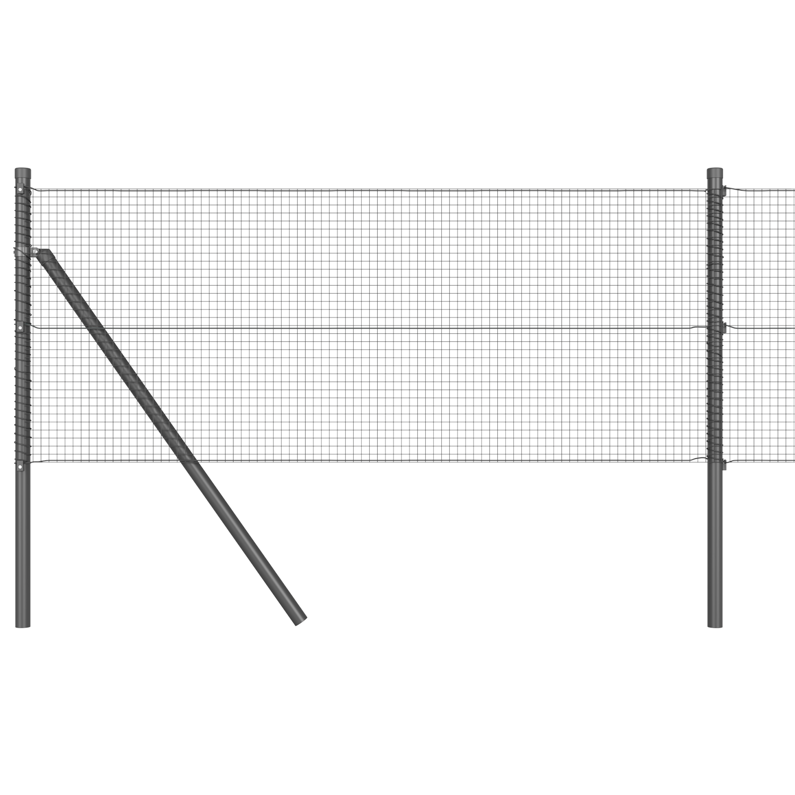 Gard din Sârmă Sudată cu 7 Stâlpi Gri 0.4x100 m Oțel GartenMobel Dekor