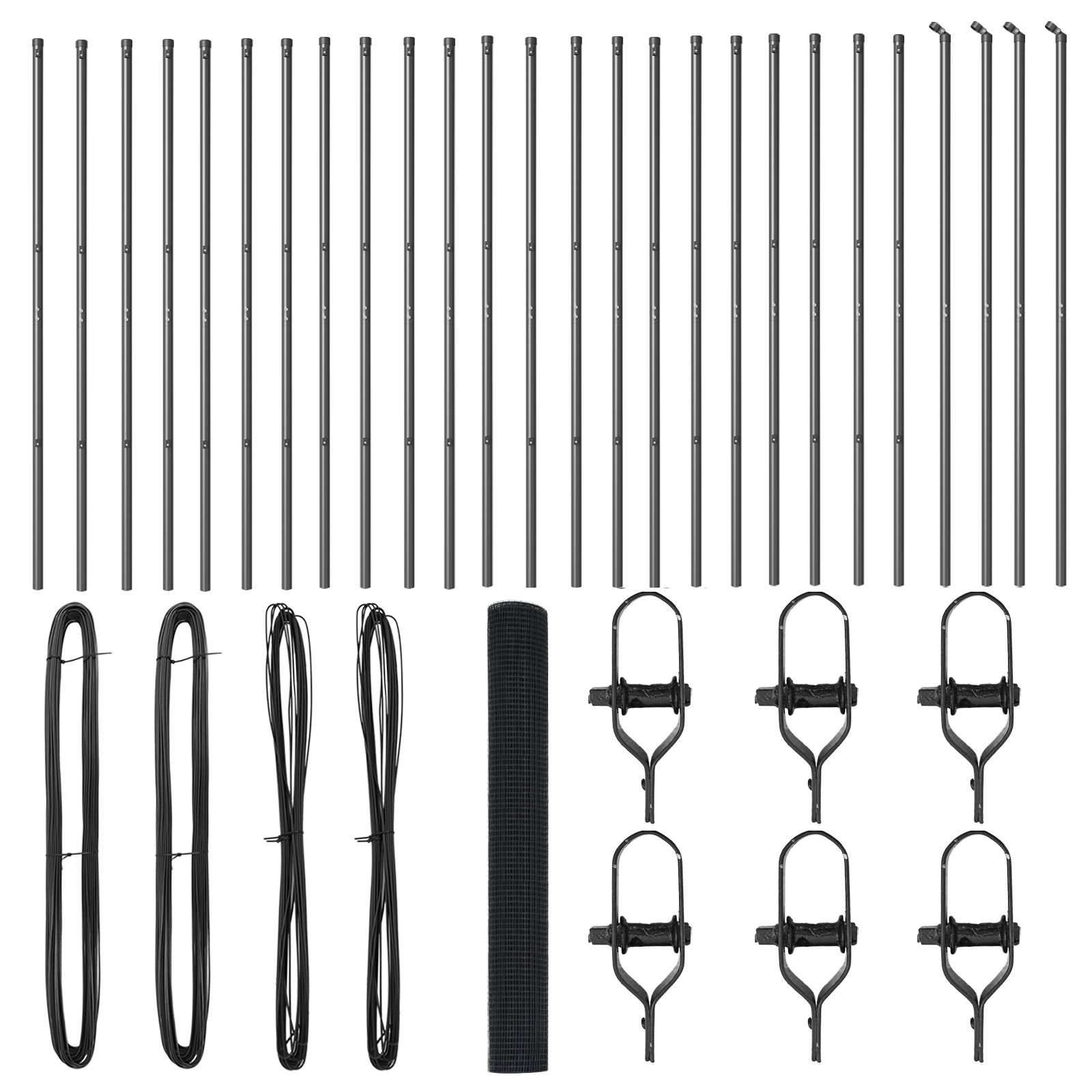 Împrejmuire din Sârmă Sudată cu 13 Stâlpi Gri 1x50 m Oțel GartenMobel Dekor