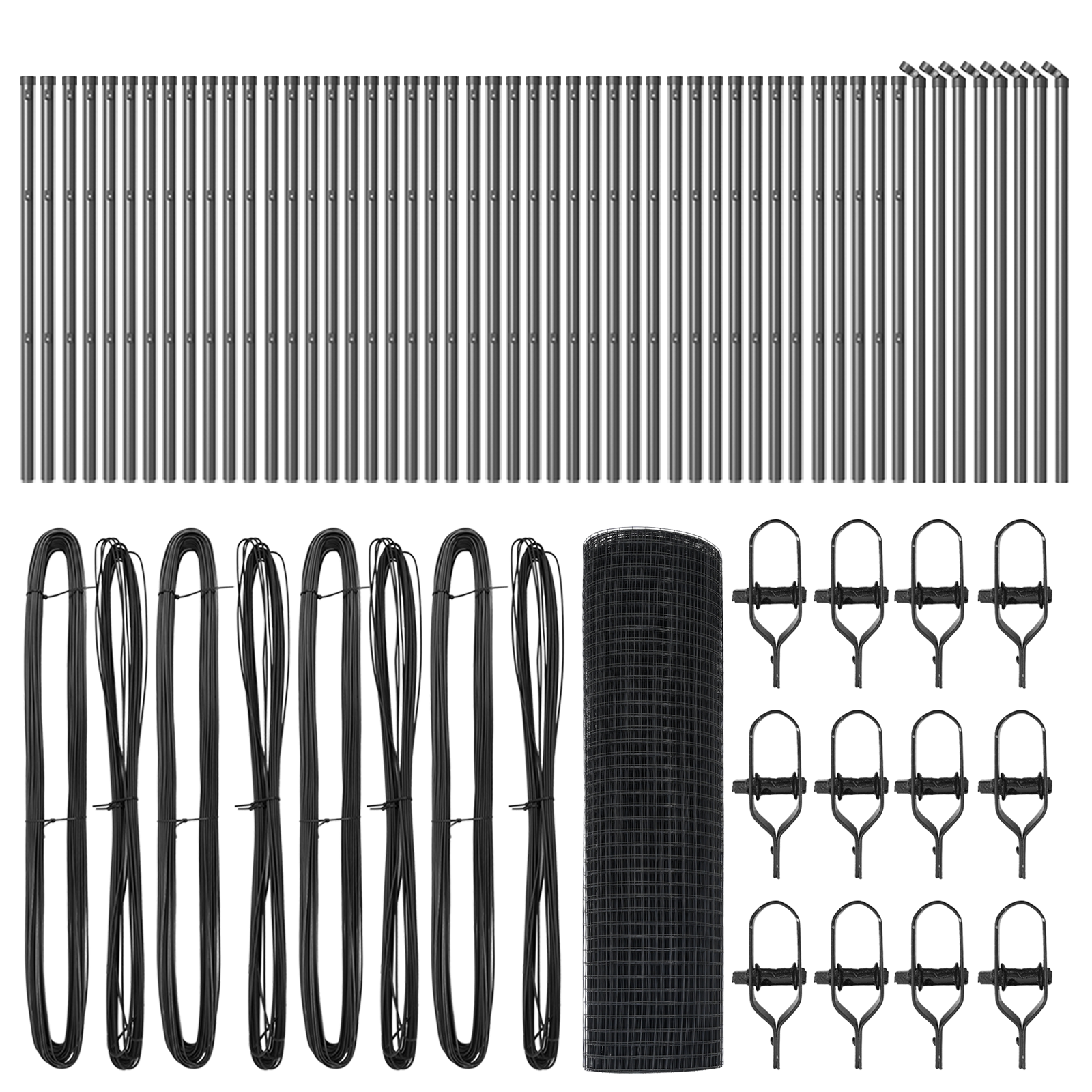 Îngrădire din Sârmă Sudată cu 13 Stâlpi Gri 0.5x100 m Oțel GartenMobel Dekor