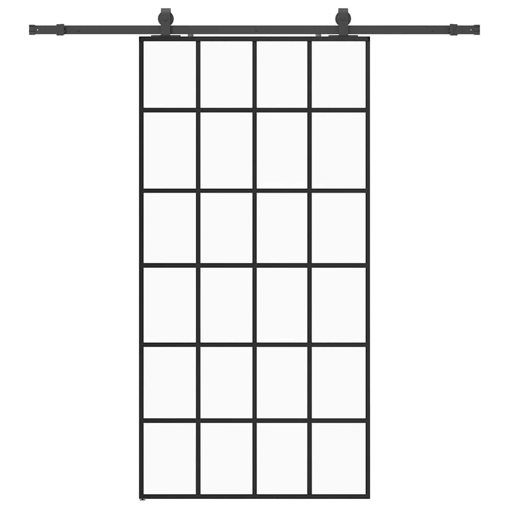 Ușă glisantă cu set de feronerie neagră 102x205 cm Sticlă ESG GartenMobel Dekor