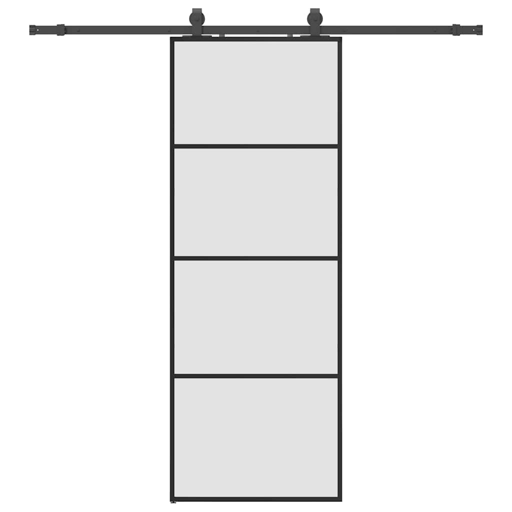 Ușă glisantă cu set de feronerie neagră 76x205 cm Sticlă ESG GartenMobel Dekor