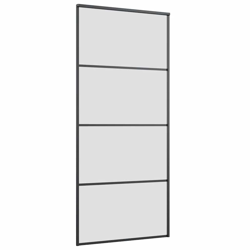 Ușă glisantă cu set de feronerie neagră 90x205 cm Sticlă ESG GartenMobel Dekor