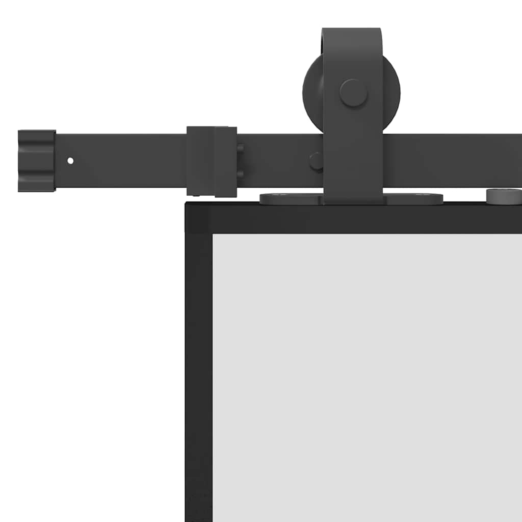 Ușă glisantă cu set de feronerie neagră 90x205 cm Sticlă ESG GartenMobel Dekor