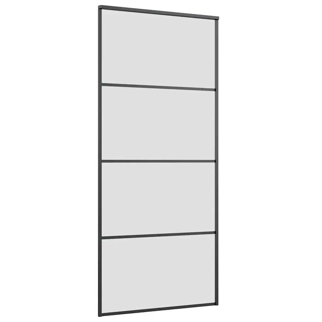 Ușă glisantă cu set de feronerie neagră 90x205 cm Sticlă ESG GartenMobel Dekor