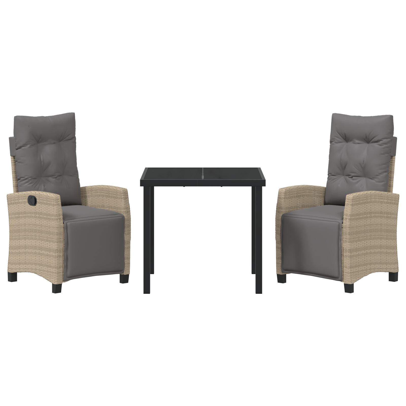 Set de Grădină Dining 3 Piese Bej Ratan Poli GartenMobel Dekor