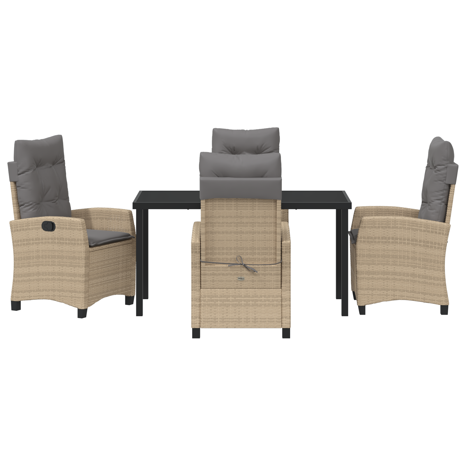 Set de Masă de Grădină cu 5 Piese cu Perne Bej Rattan Poli GartenMobel Dekor