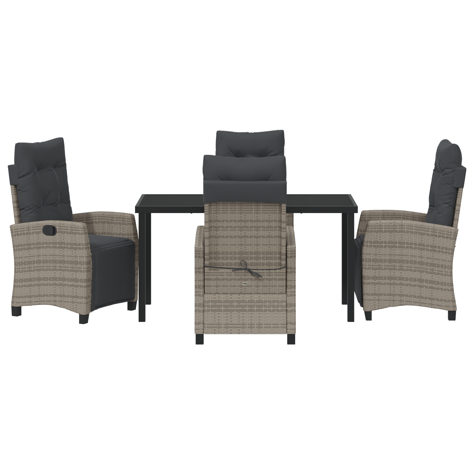 Set de Mese Gradina 5 Piese Gri Poliratan GartenMobel Dekor