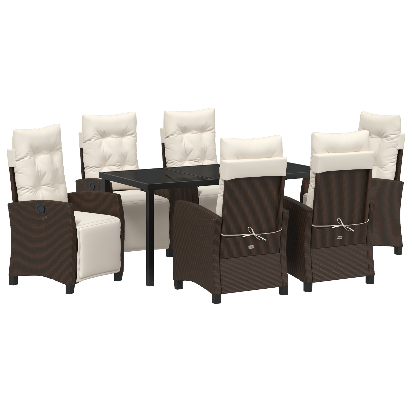Set de dining de grădină din 7 piese maro din ratan polimeric GartenMobel Dekor