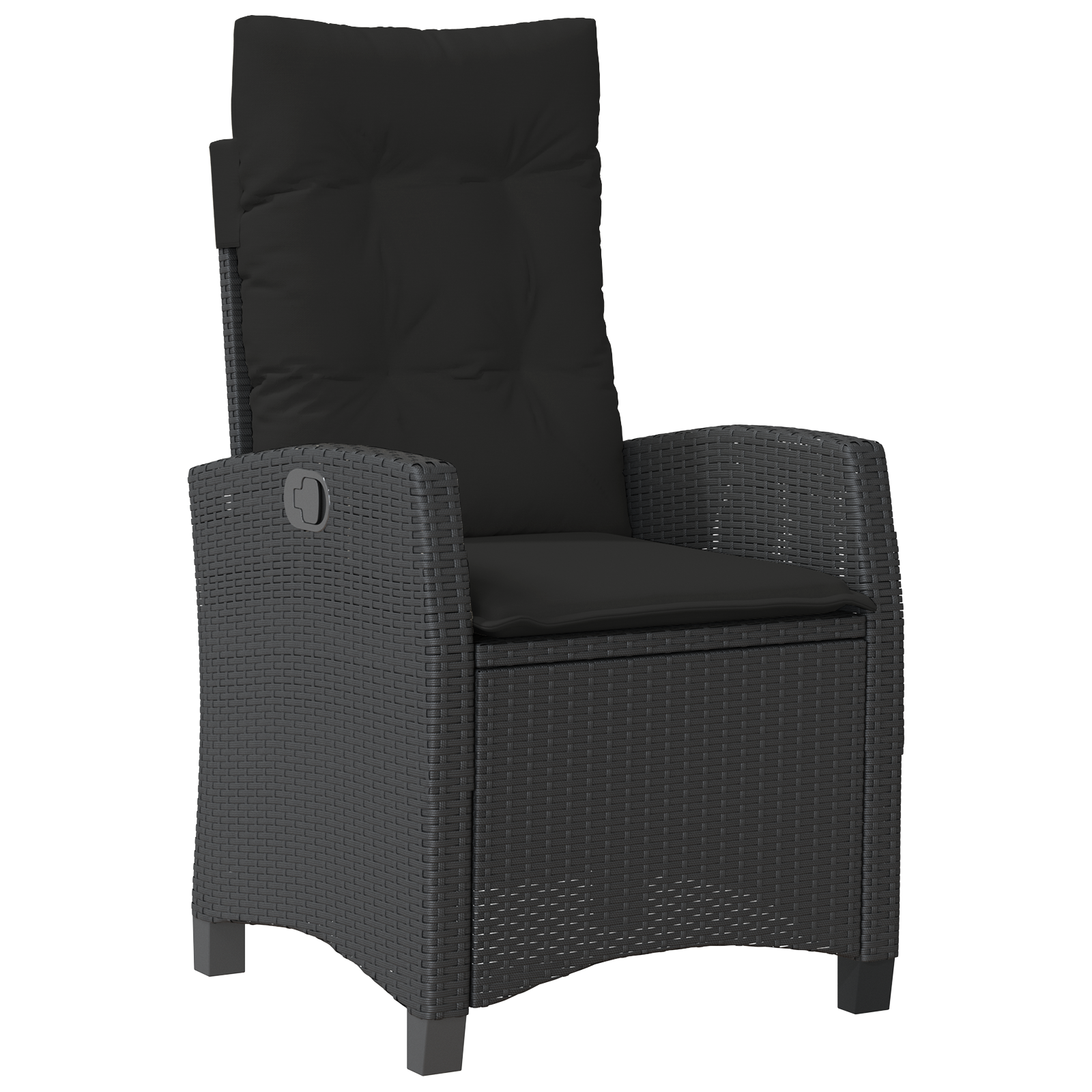 Set de dining pentru grădină , format din 5 piese, cu perne, Ratan Poliratan Negru GartenMobel Dekor