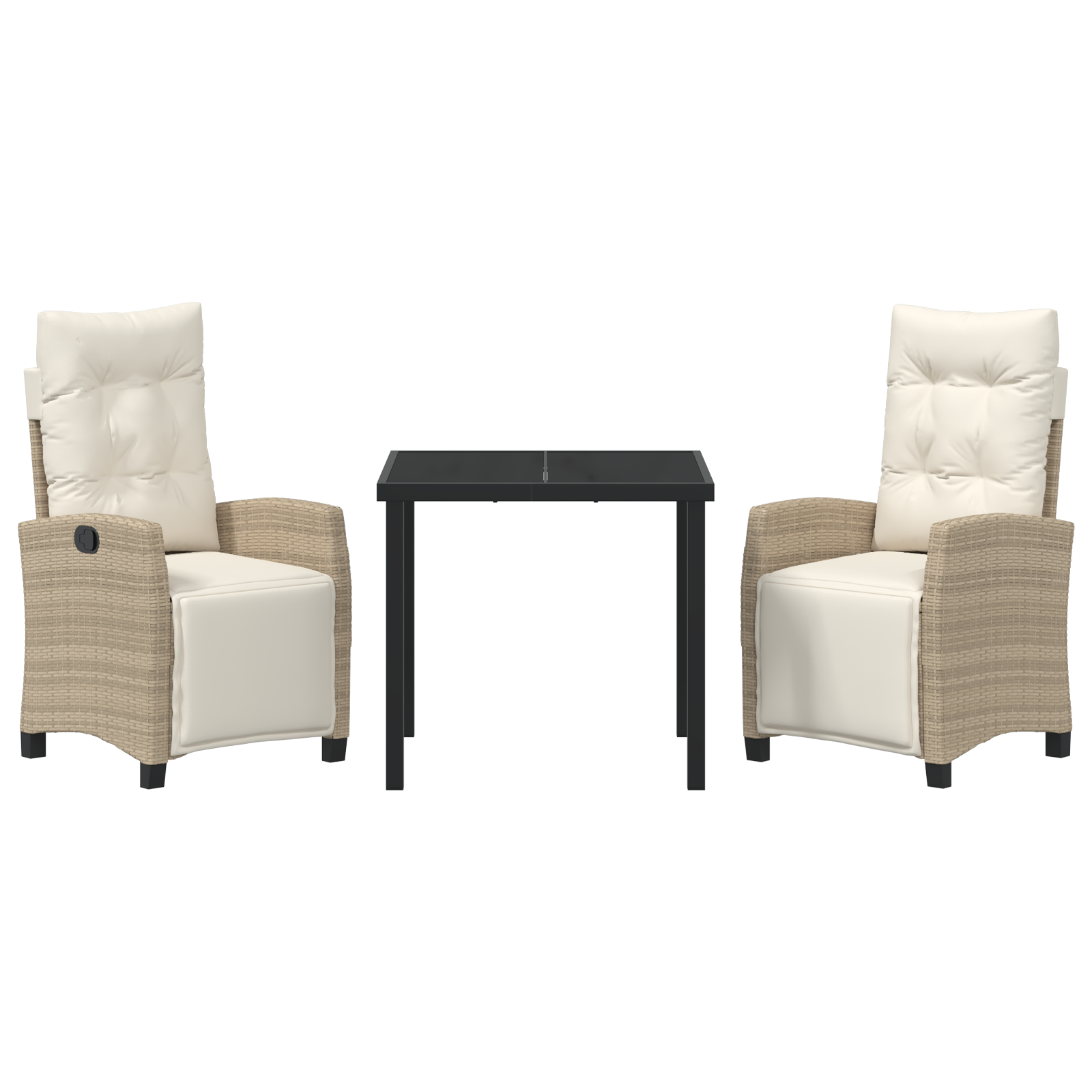 Set de dining pentru grădină, 3 piese, Bej, Poliratan GartenMobel Dekor