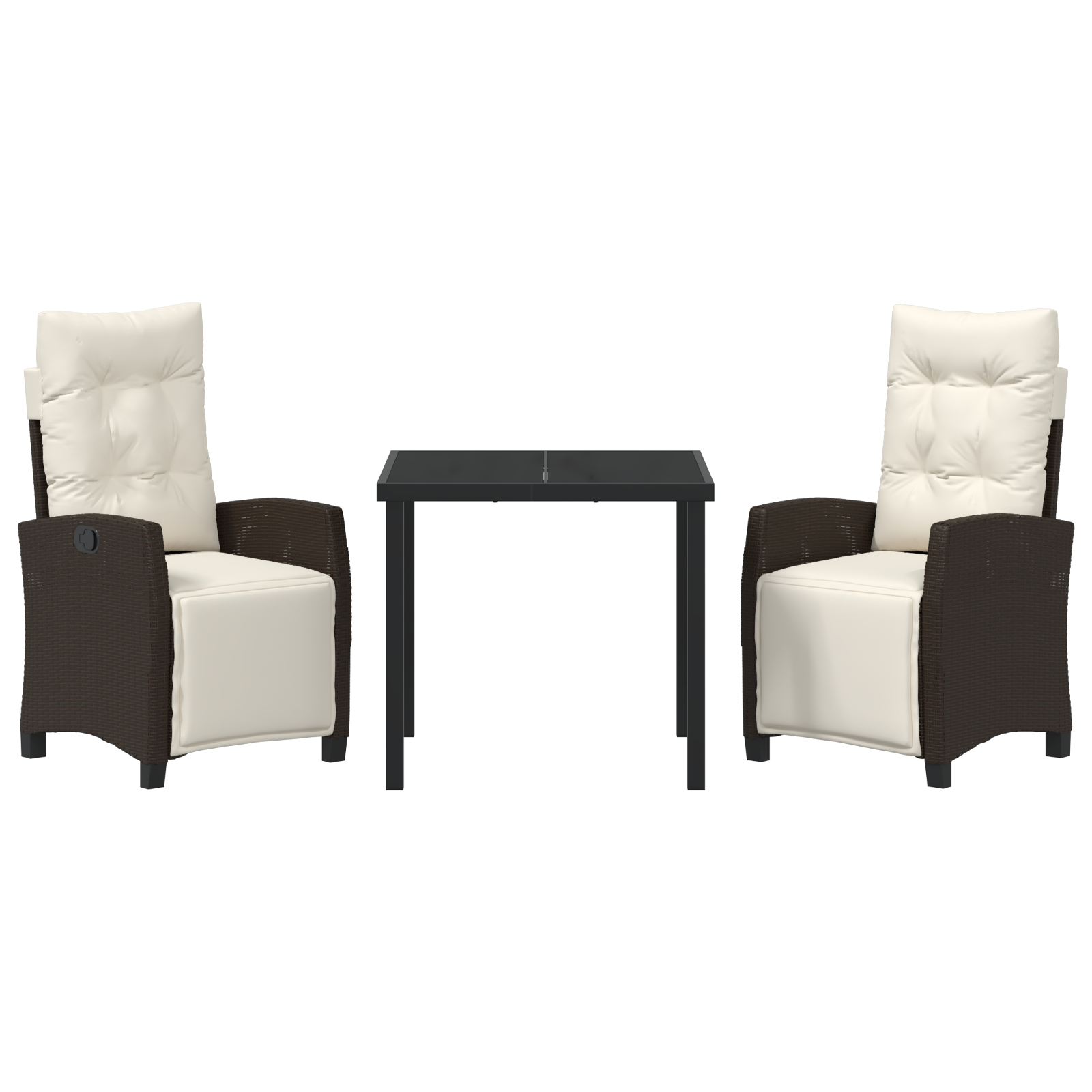 Set de dining pentru grădină 3 piese Marron din ratan sintetic GartenMobel Dekor