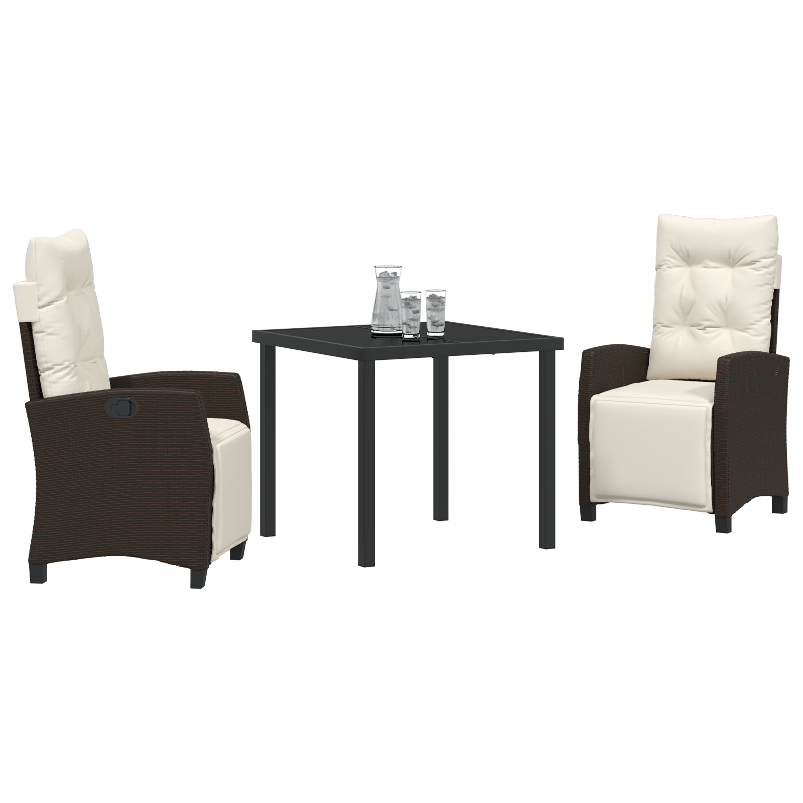 Set de dining pentru grădină 3 piese Marron din ratan sintetic GartenMobel Dekor