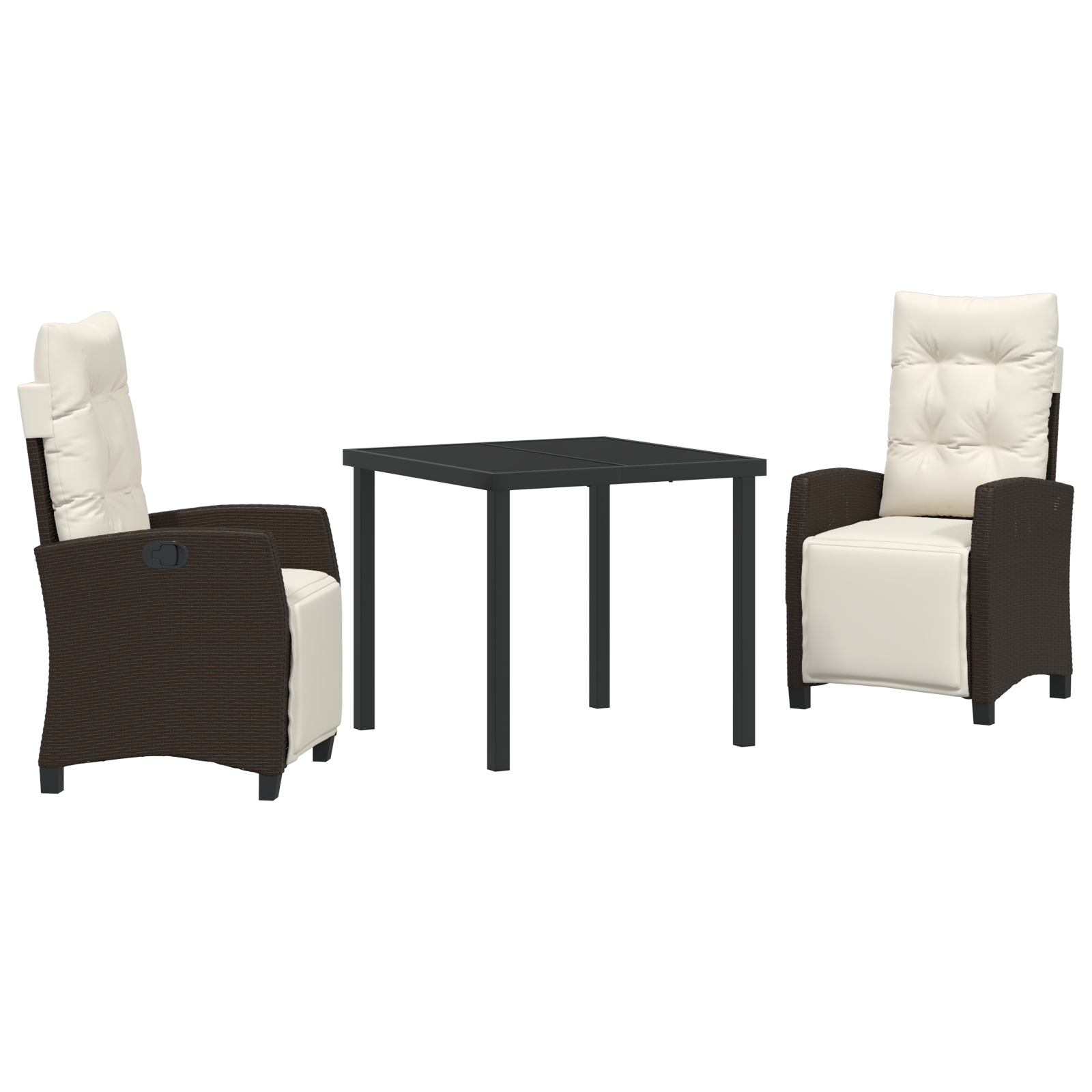 Set de dining pentru grădină 3 piese Marron din ratan sintetic GartenMobel Dekor