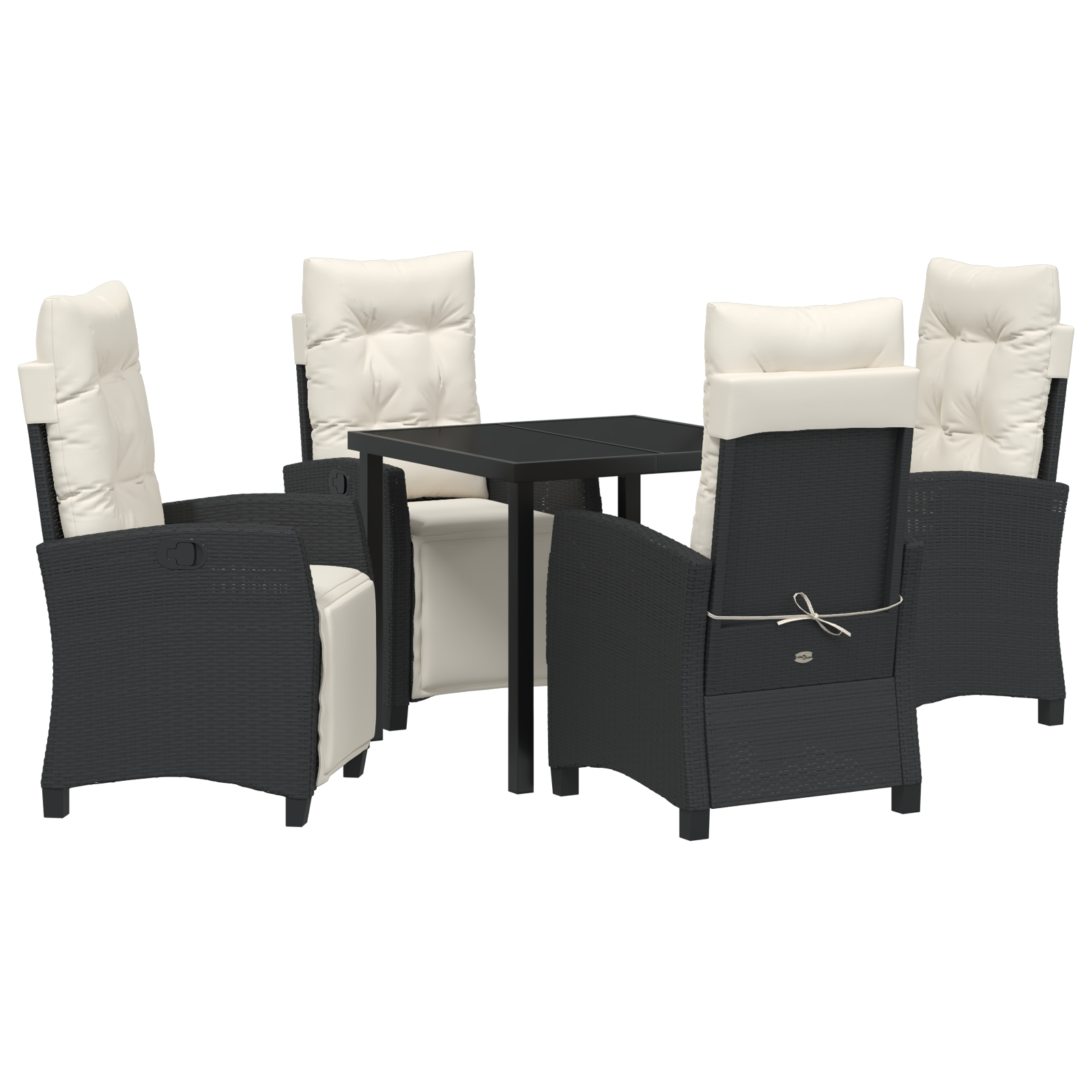 Set de dining pentru grădină 5 piese Rattan PE negru GartenMobel Dekor