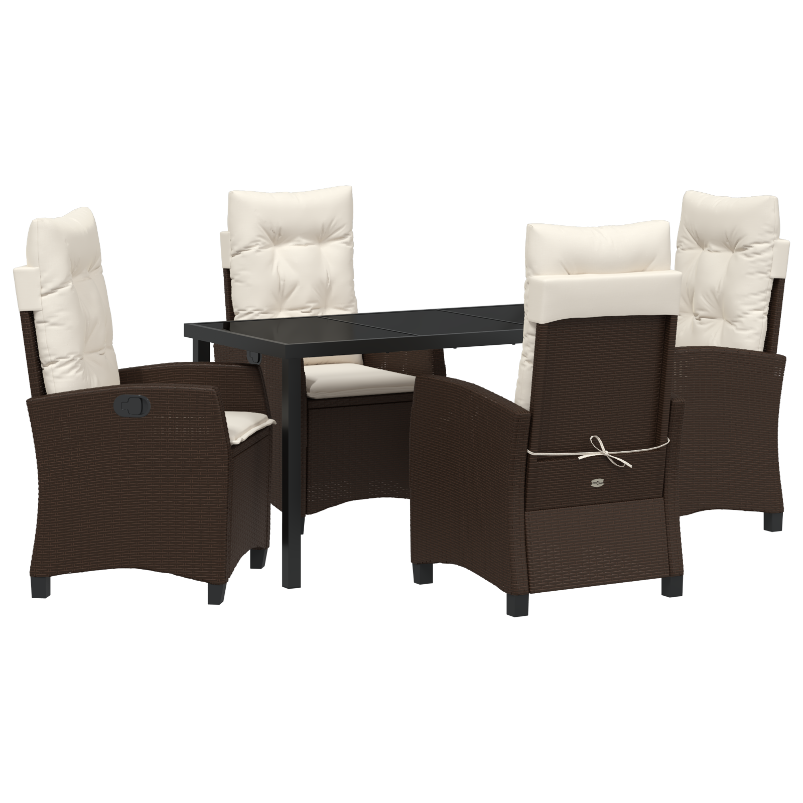 Set de grădină cu 5 piese și perne, Maro, Poliratan GartenMobel Dekor