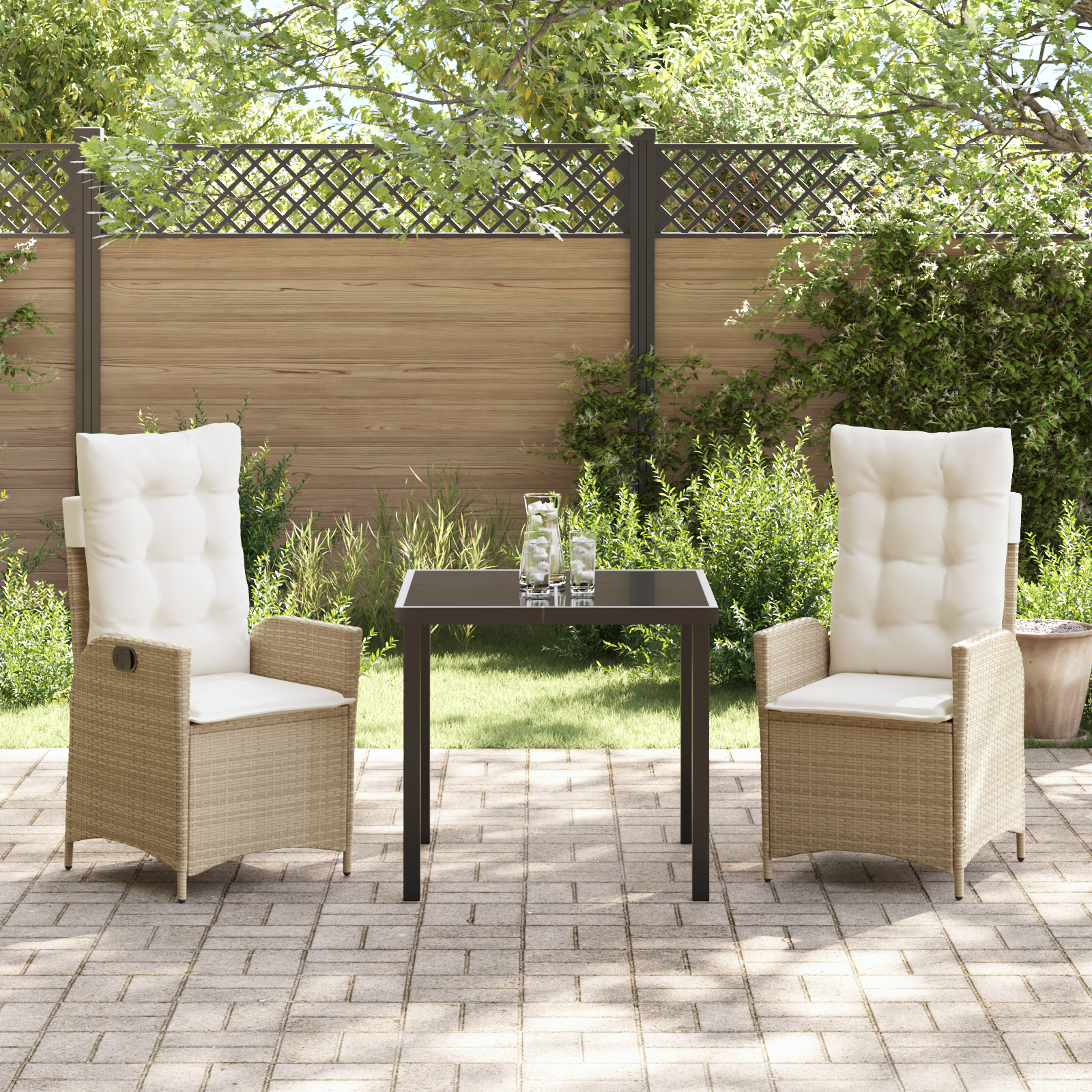 Set de 2 Bej și Crem GartenMobel Dekor