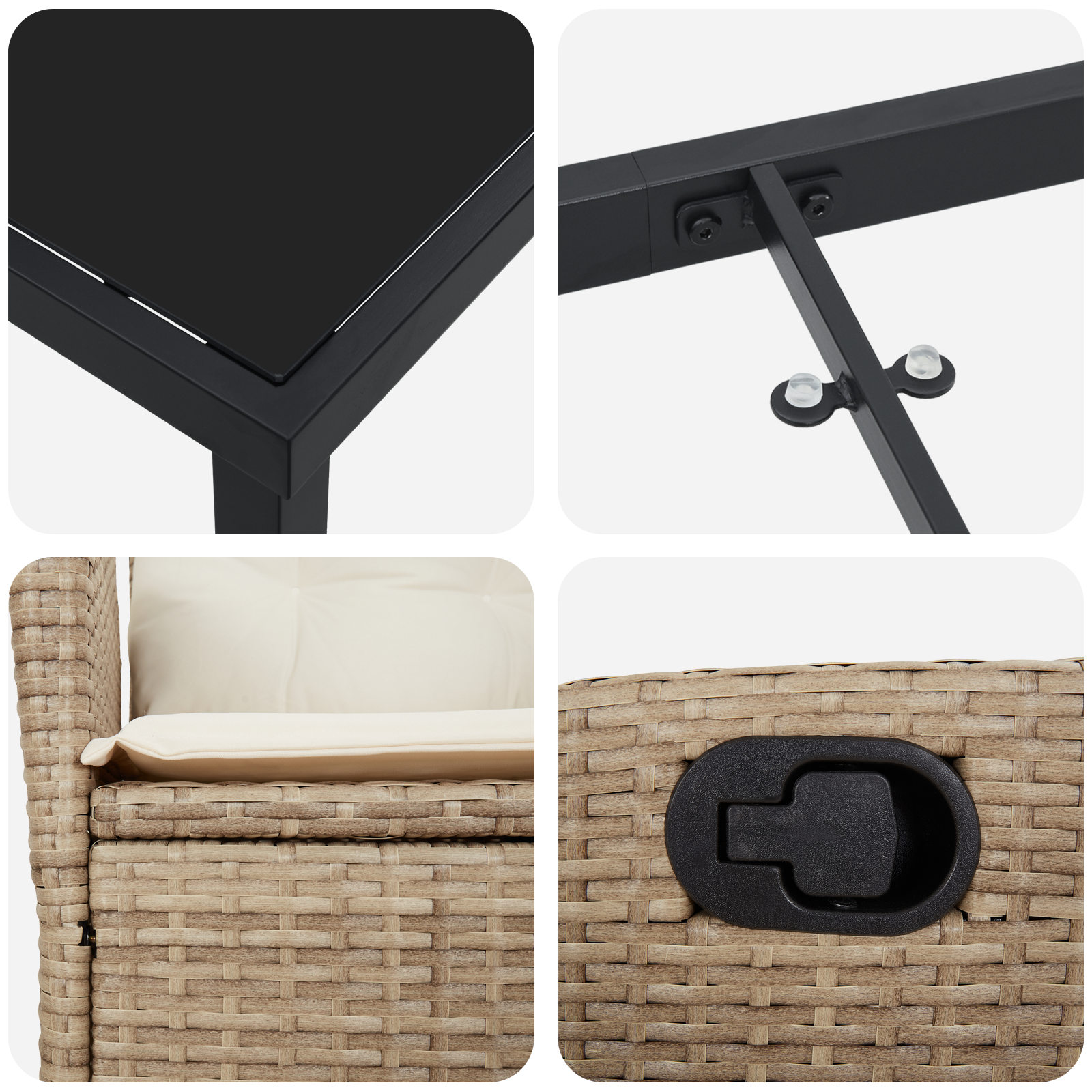 Set de 2 Bej și Crem GartenMobel Dekor