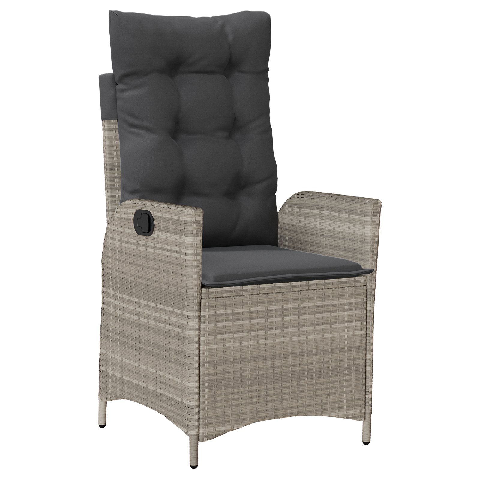 Set de 2 Gri deschis, Antracit Rattan PE, Oțel Vopsit Electrostatic GartenMobel Dekor