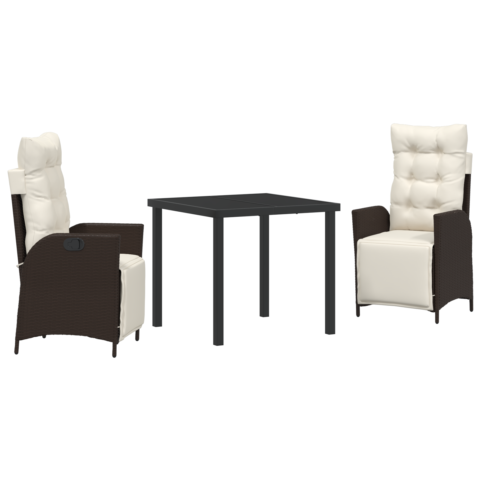 Set de 3 Piese Mobilier de Grădină Maro din Ratan Poliratan GartenMobel Dekor