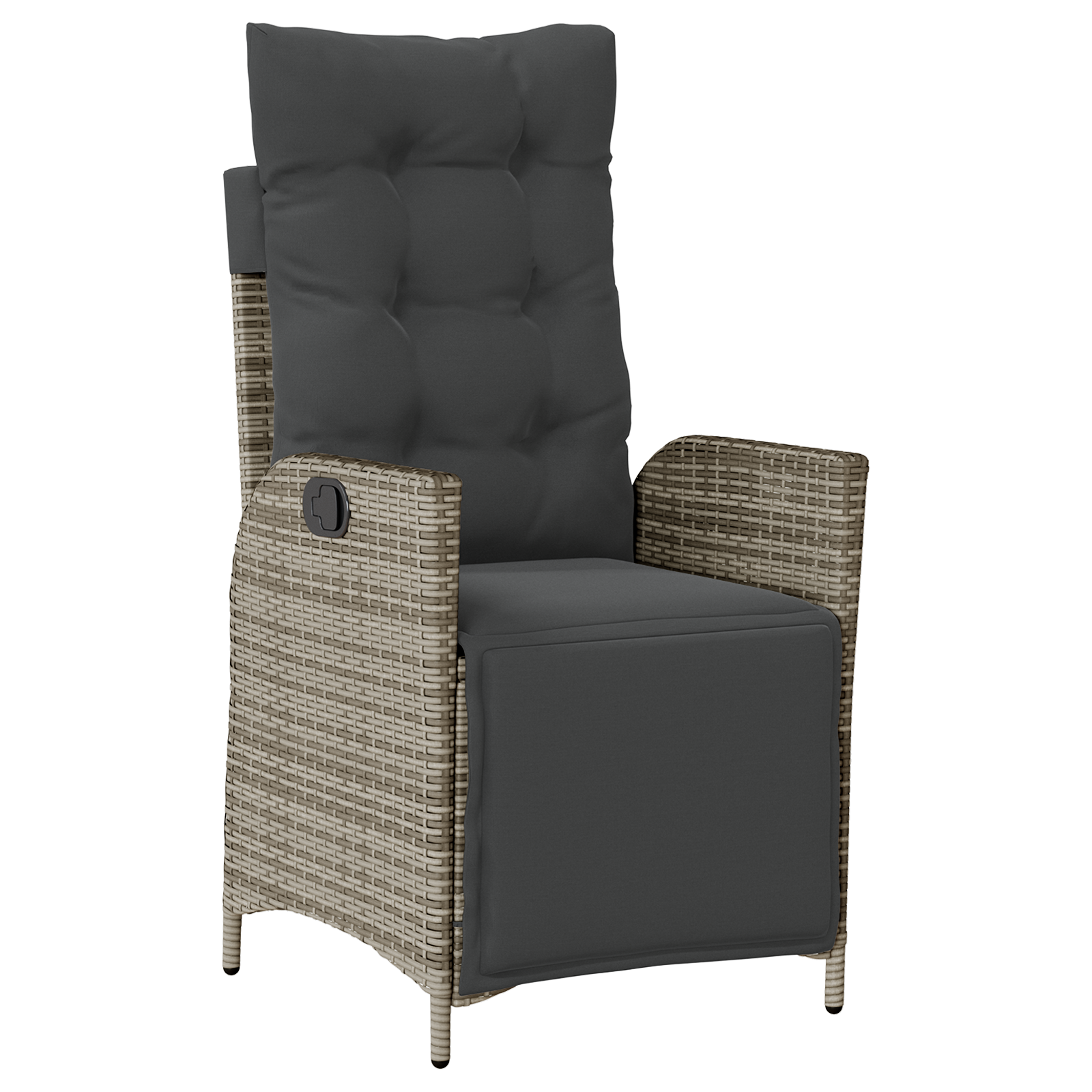 Set de 3 Piese de Dining pentru Grădină Gri Ratan Polipropilenic GartenMobel Dekor
