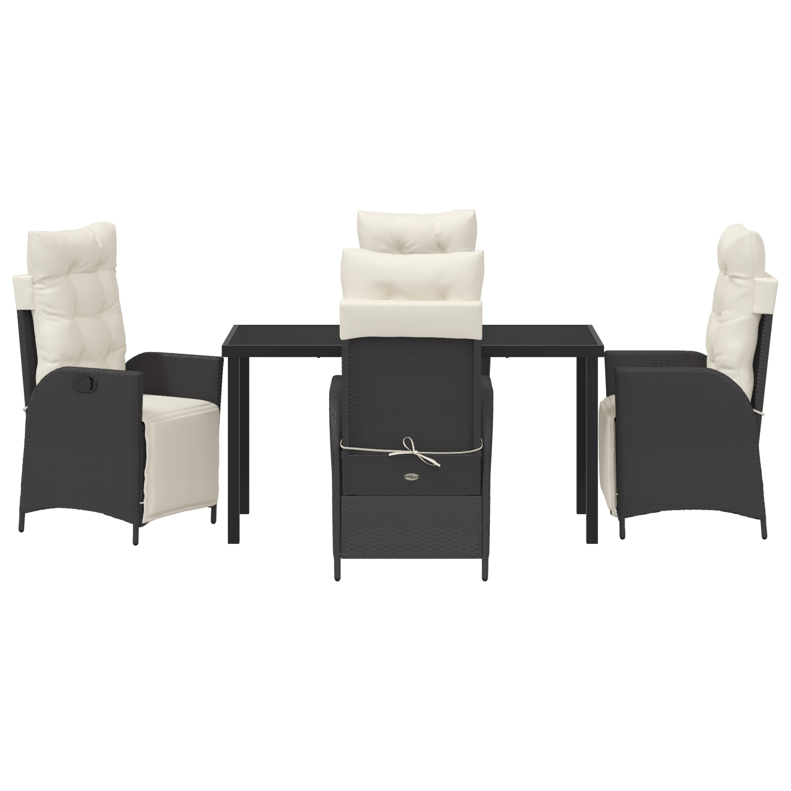 Set de 5 Mobilier pentru Grădină Ratan Poly Negru GartenMobel Dekor