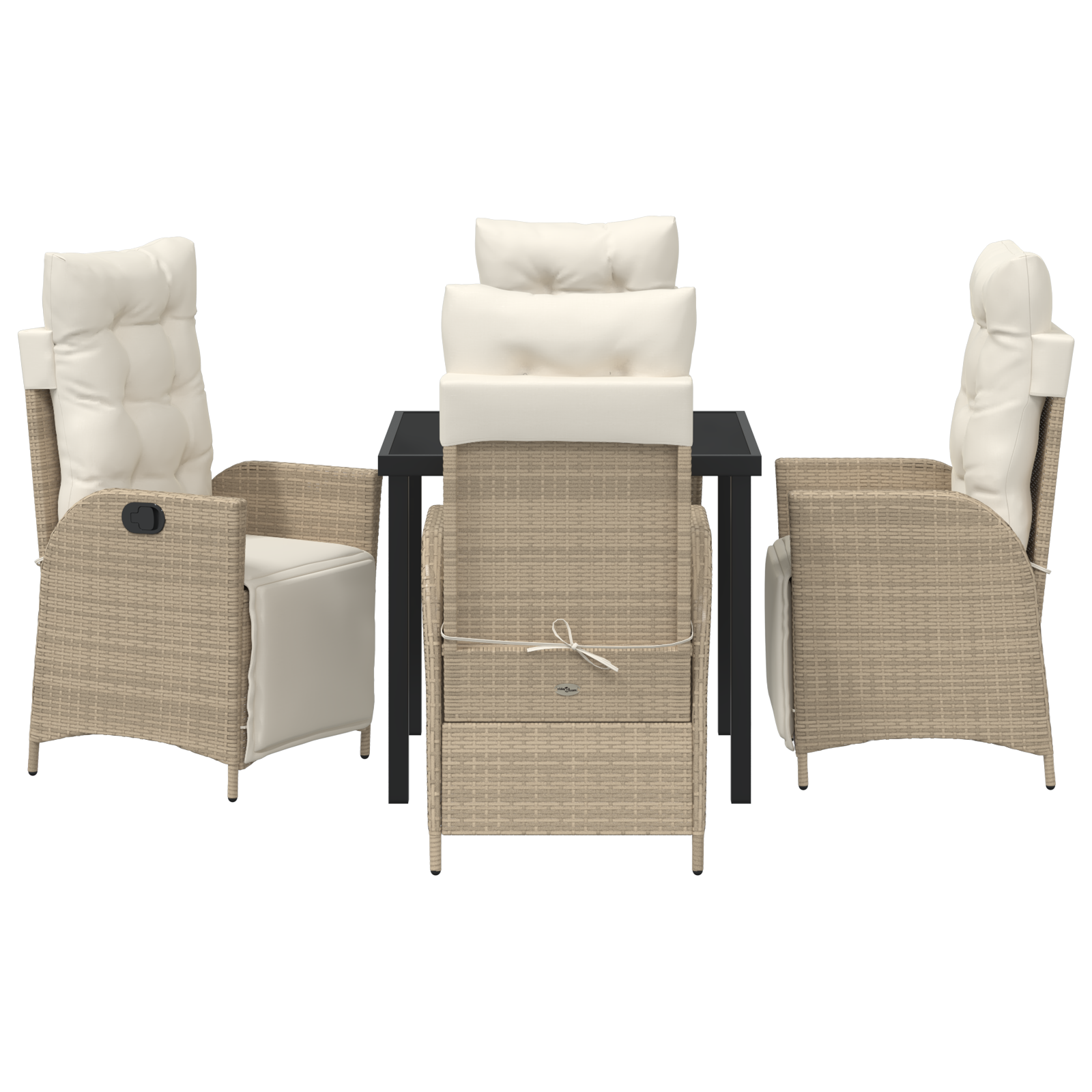 Set de 5 mese pentru grădină bej din ratan poli GartenMobel Dekor