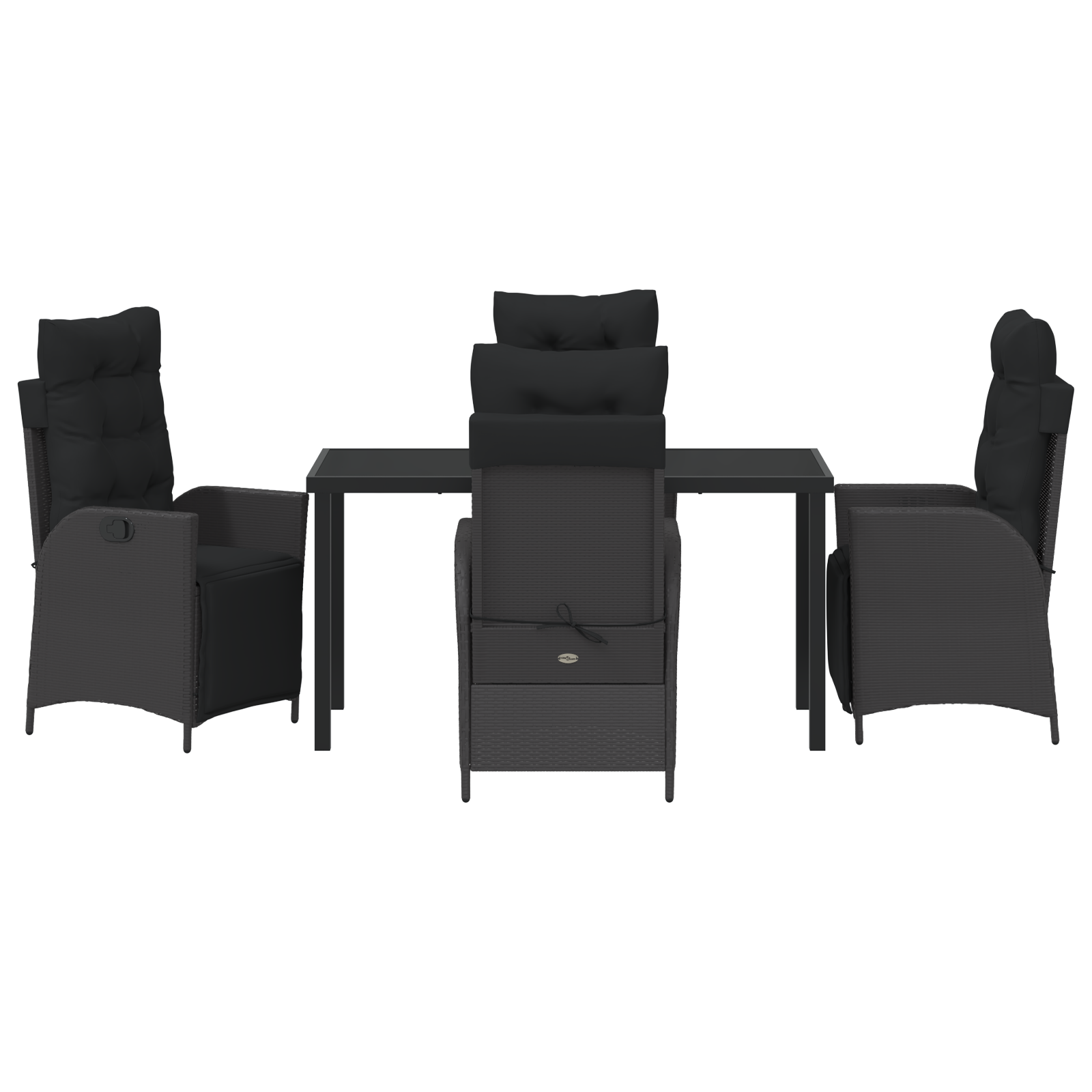 Set de 5 piese pentru masă de grădină Negru Ratan polimer GartenMobel Dekor