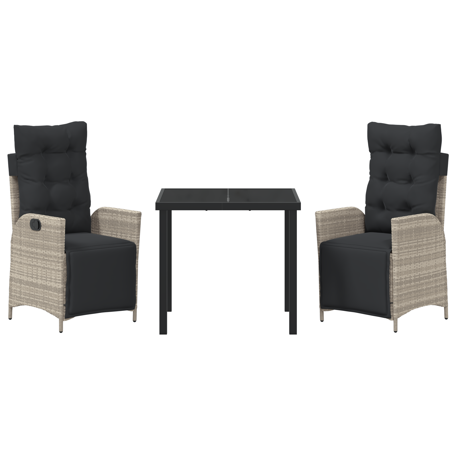 Set de Dining pentru Grădină 3 Piese Gri Deschis din Ratan Polimer GartenMobel Dekor